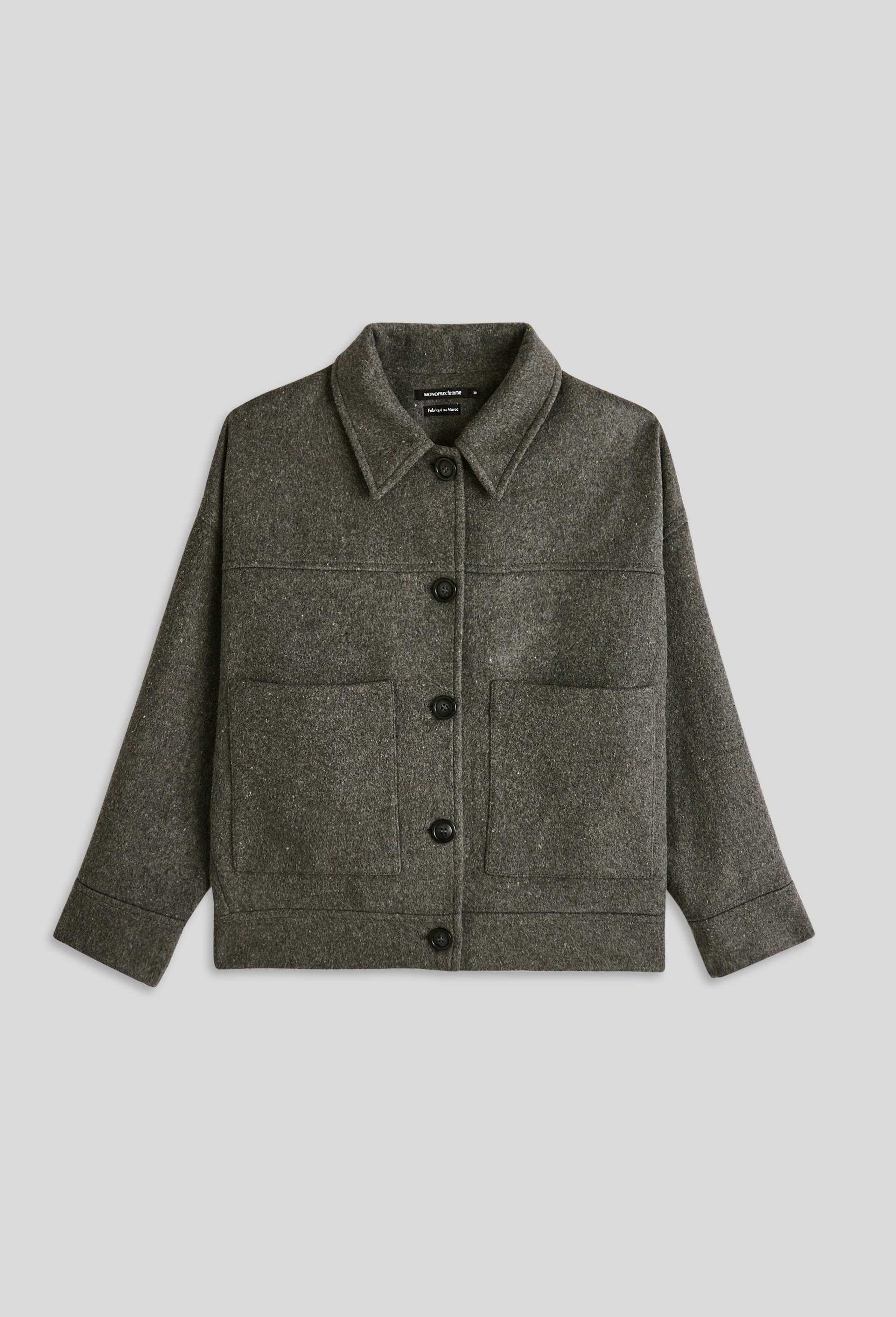 Veste courte boutonnée, Gris, large image number 2