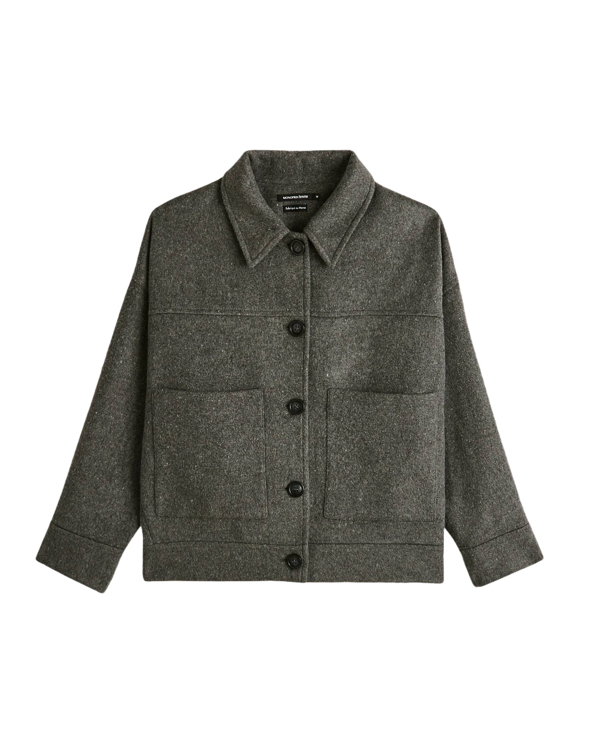 Veste courte boutonnée, Gris, large image number 5.0