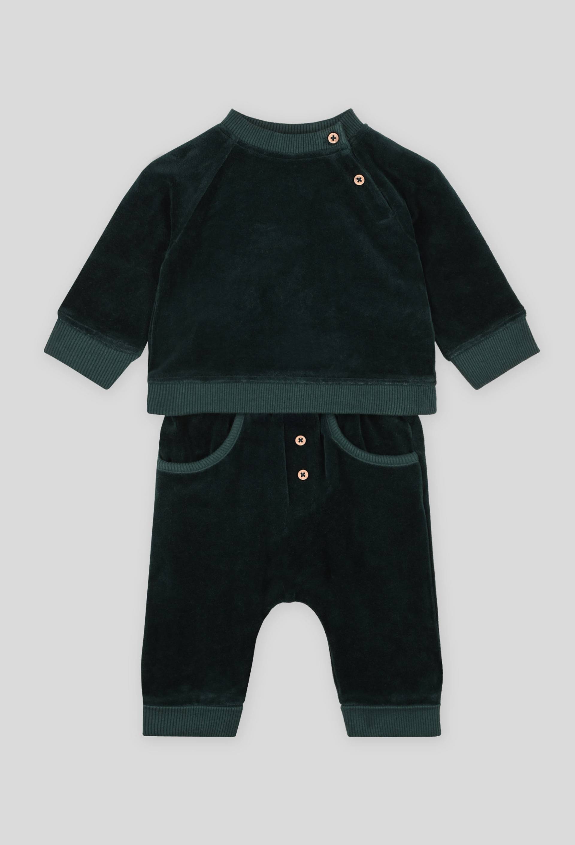 Ensemble velours, certifié Oekotex, Vert foncé, large image number 0.0