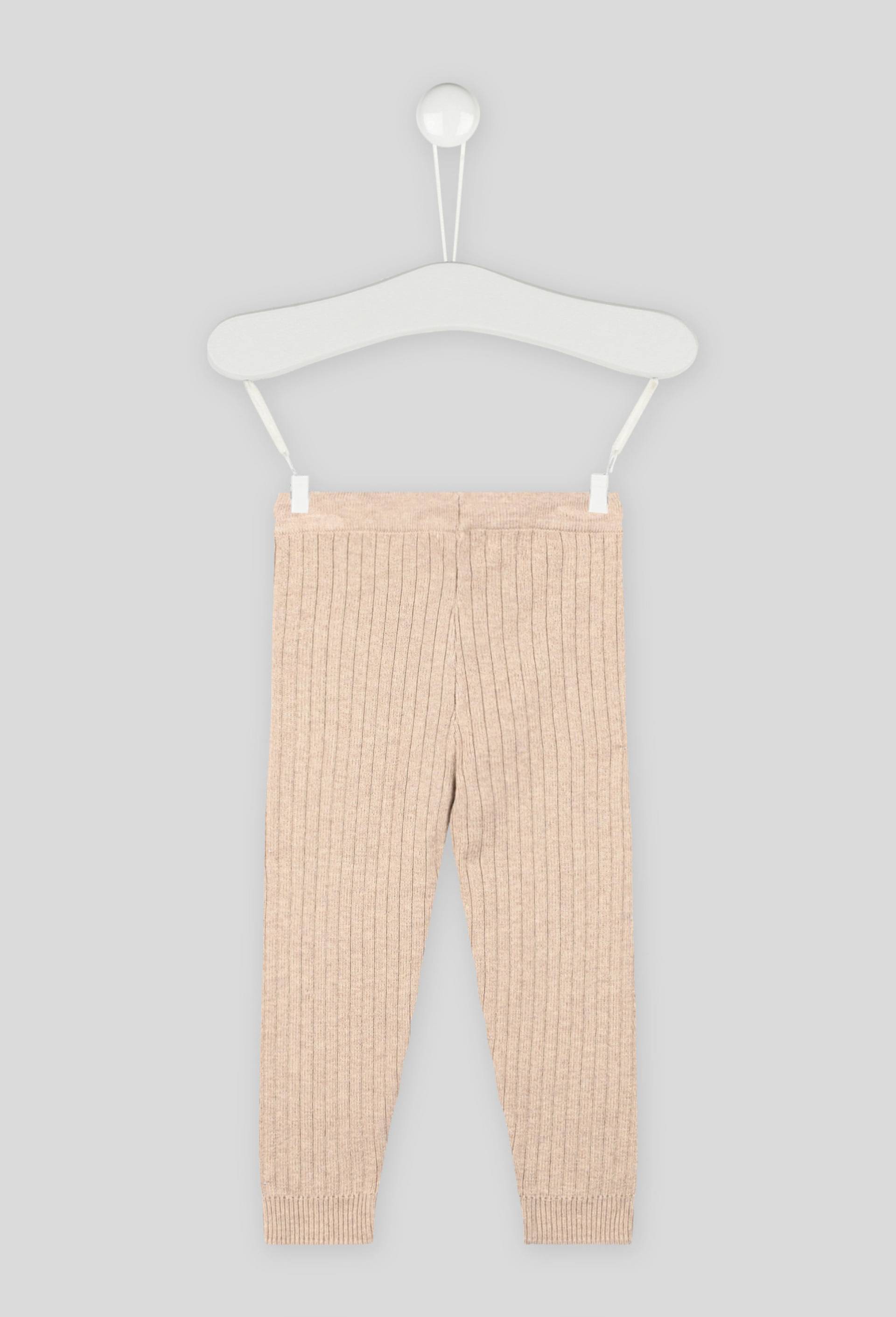 Legging côtelé uni en tricot, Beige, large image number 1