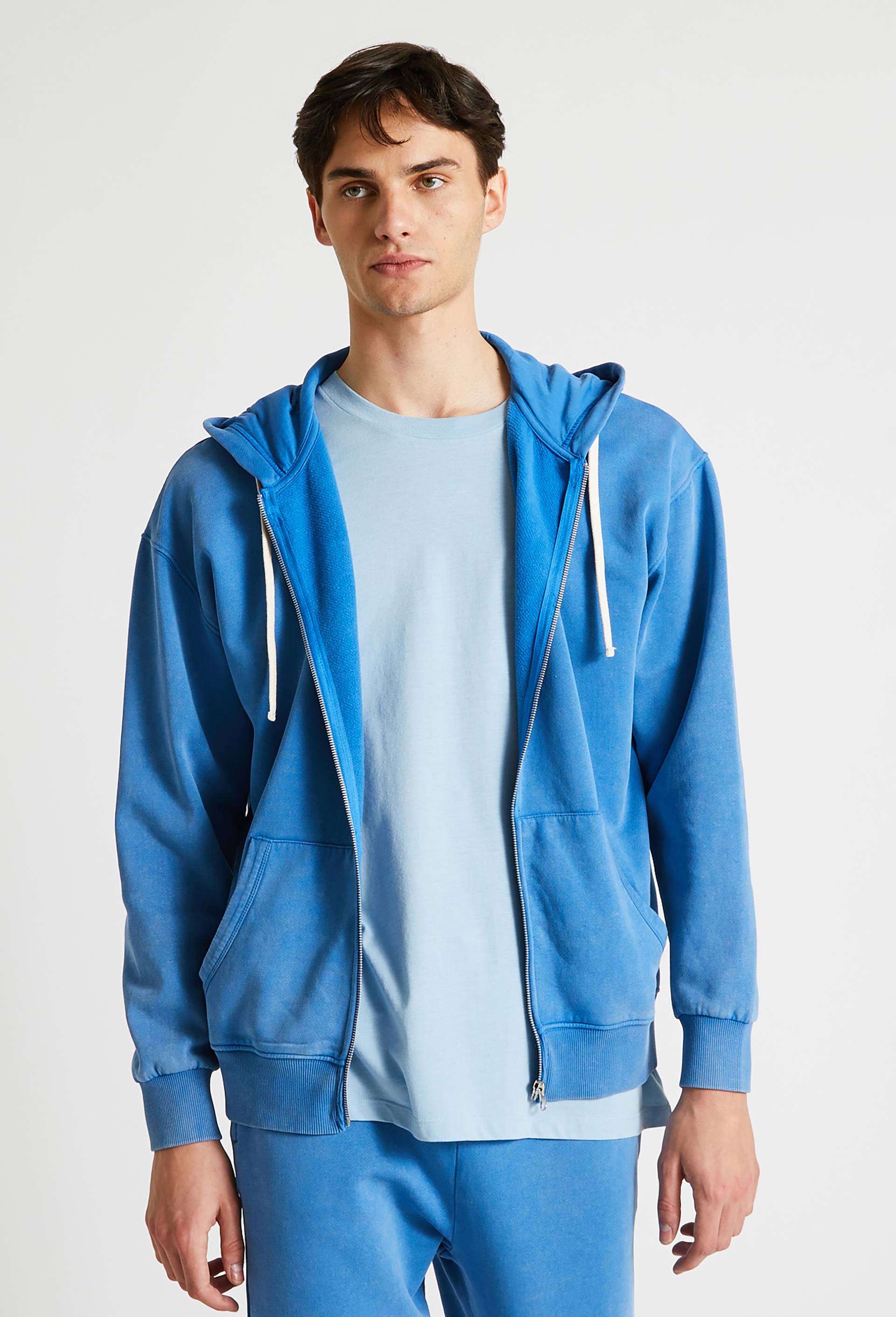 Sweat zip &agrave; capuche, Bleu, large image number 0