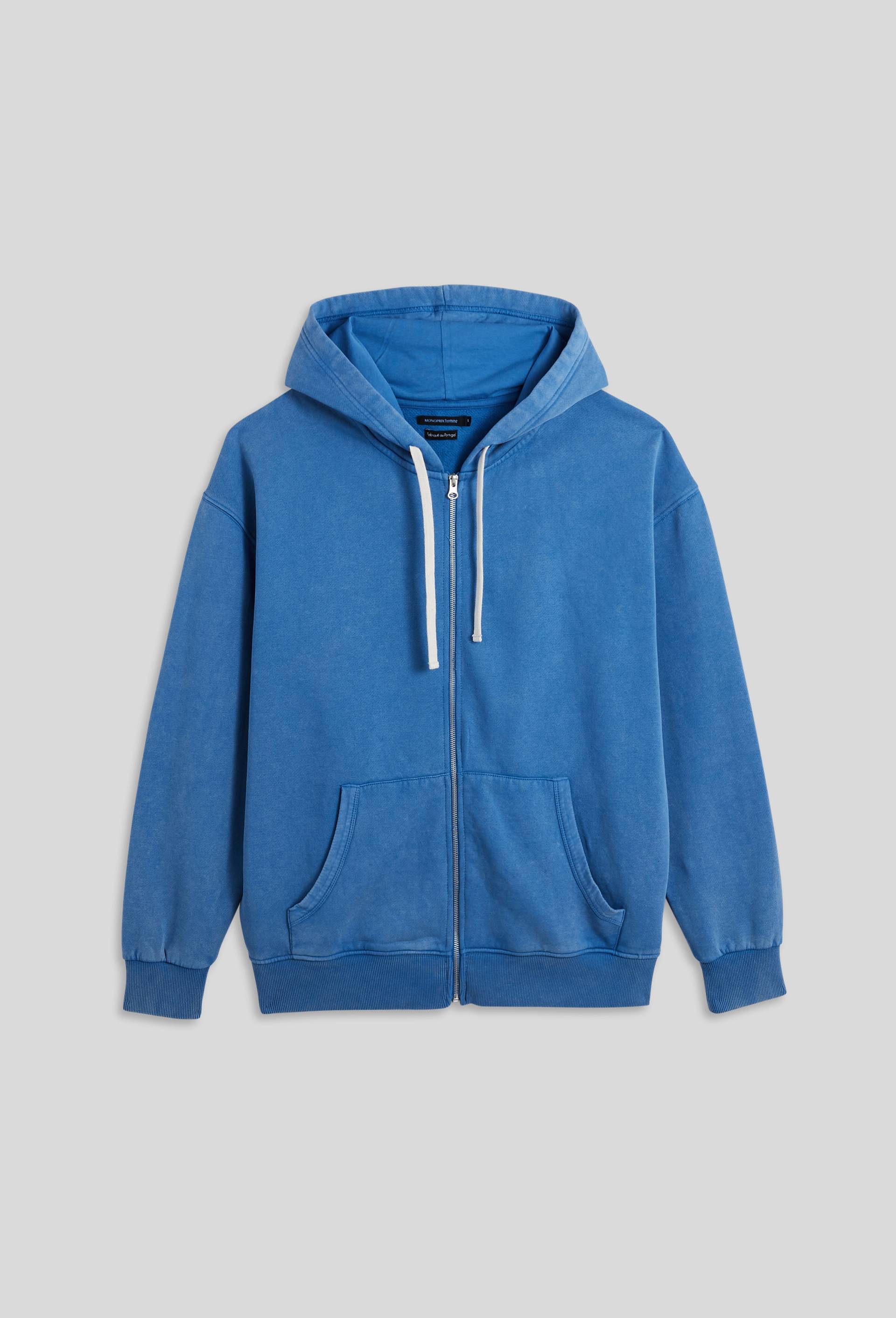 Sweat zip &agrave; capuche, Bleu, large image number 2