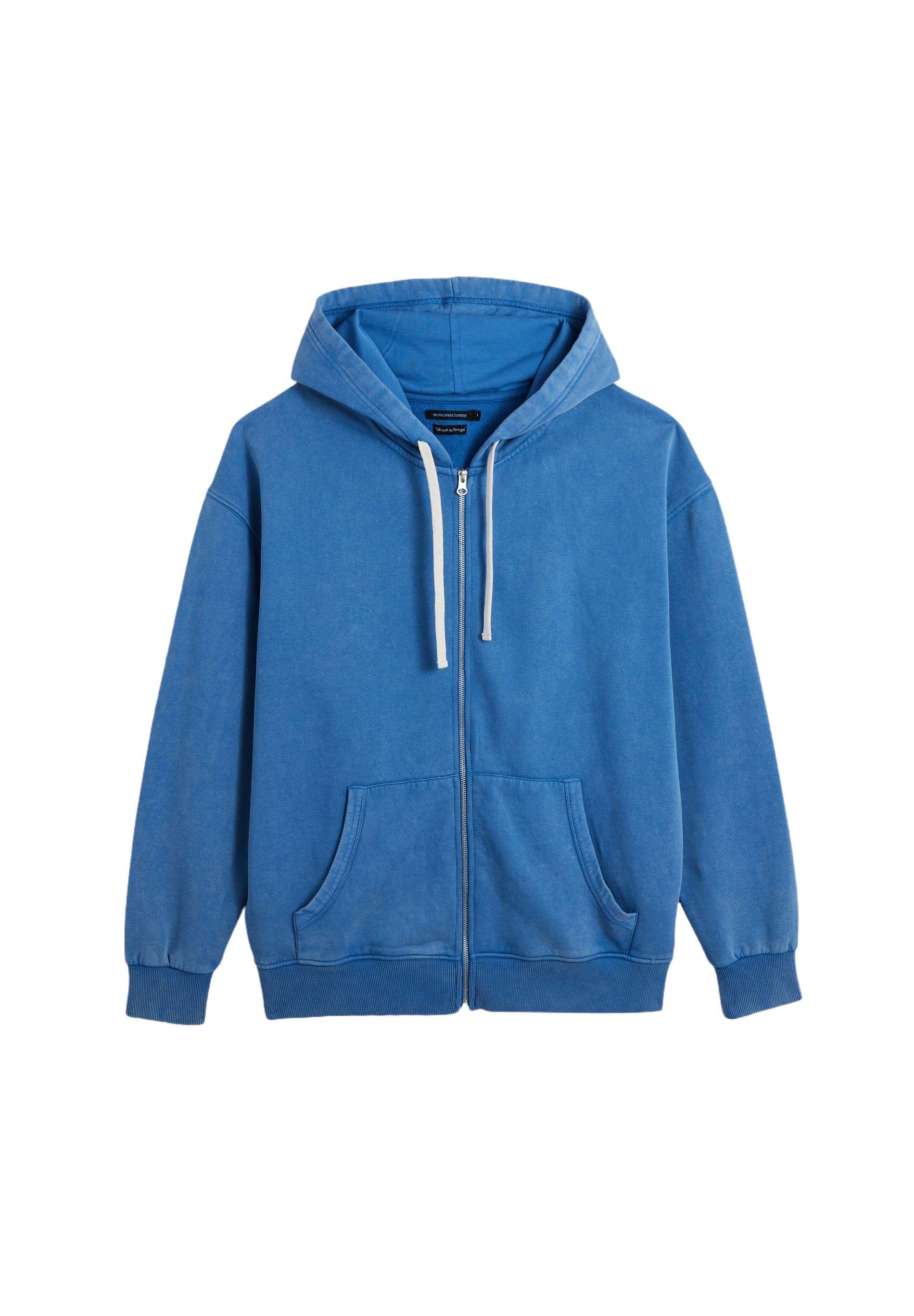 Sweat zip &agrave; capuche, Bleu, large image number 5