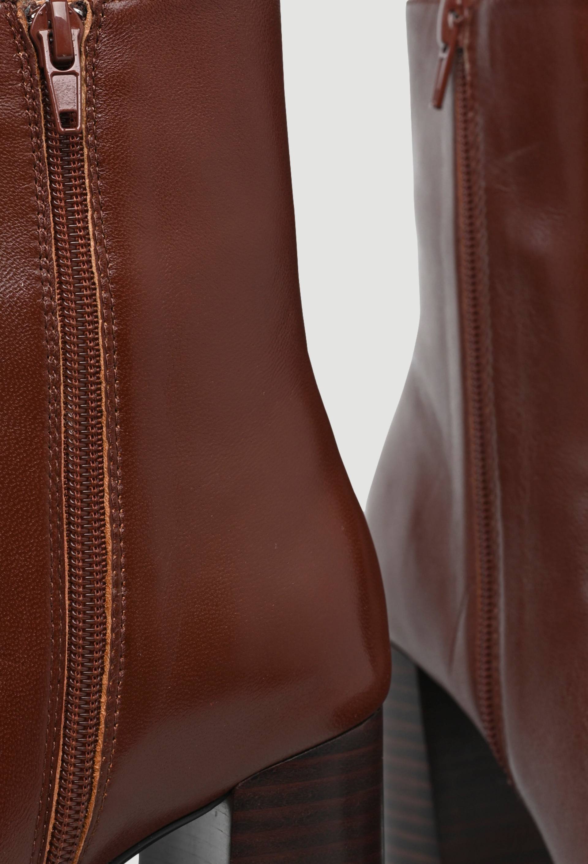 Bottines à talon en cuir, Rouge foncé, large image number 2