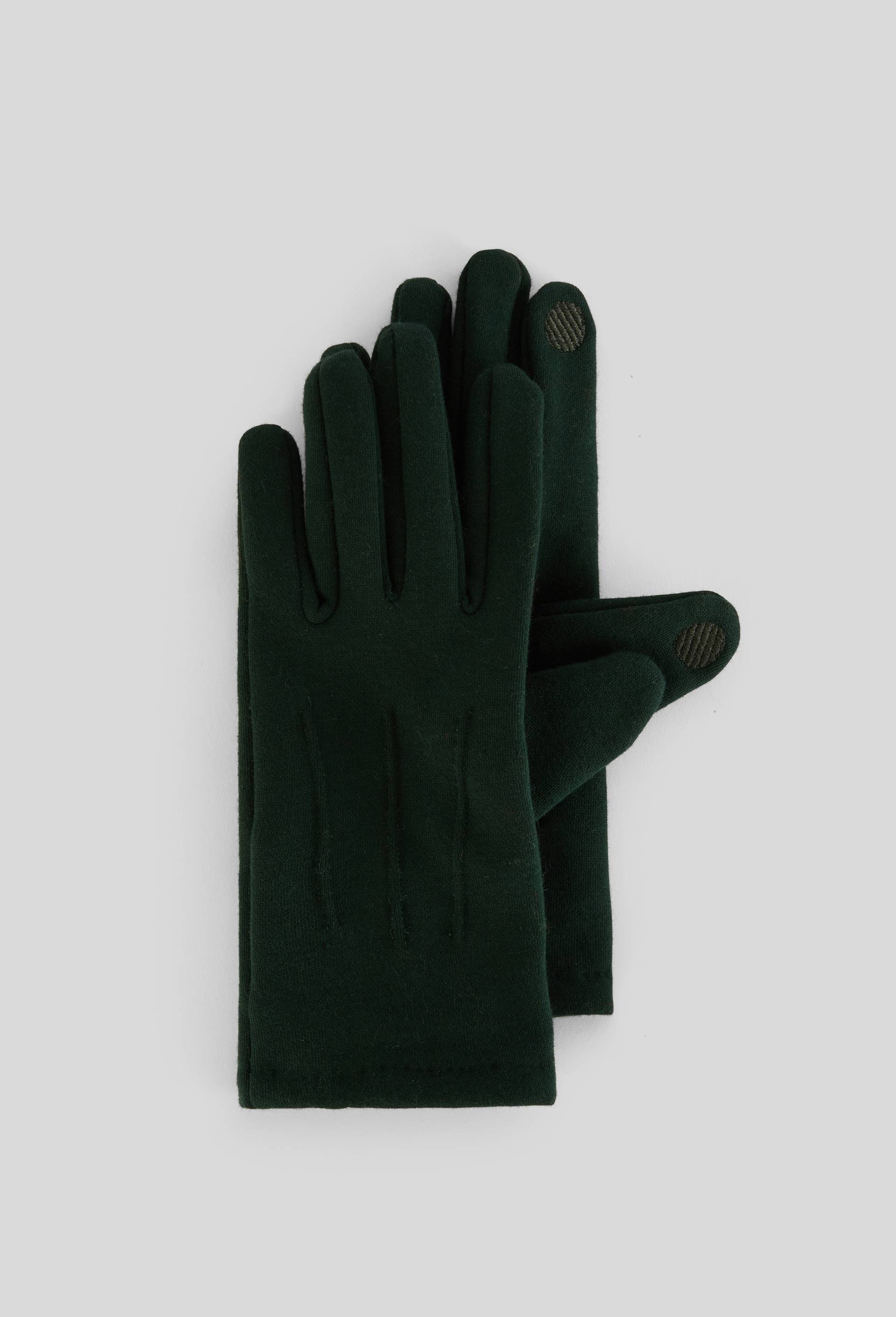 Gants tactiles en jersey, Vert fonc&eacute;, large image number 0