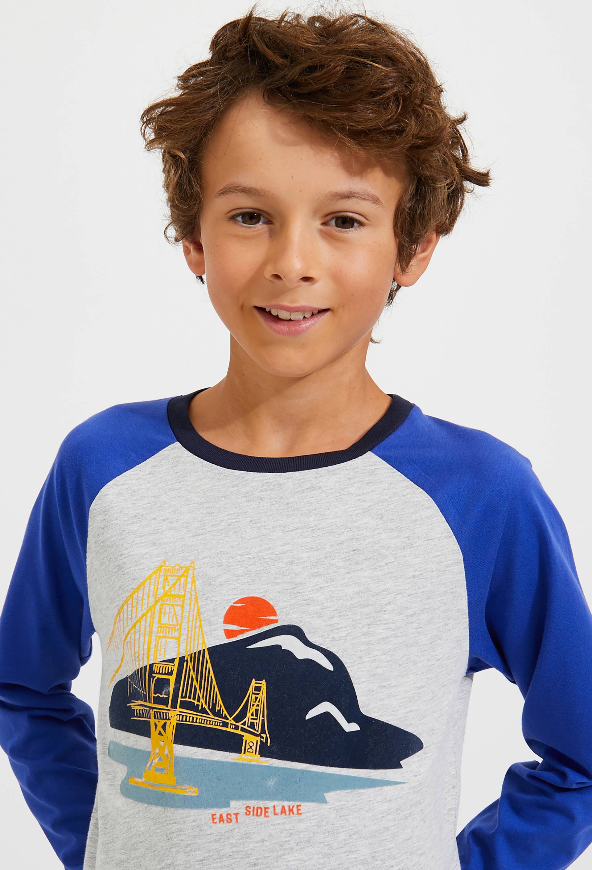 T-shirt manches longues, Bleu, large image number 0