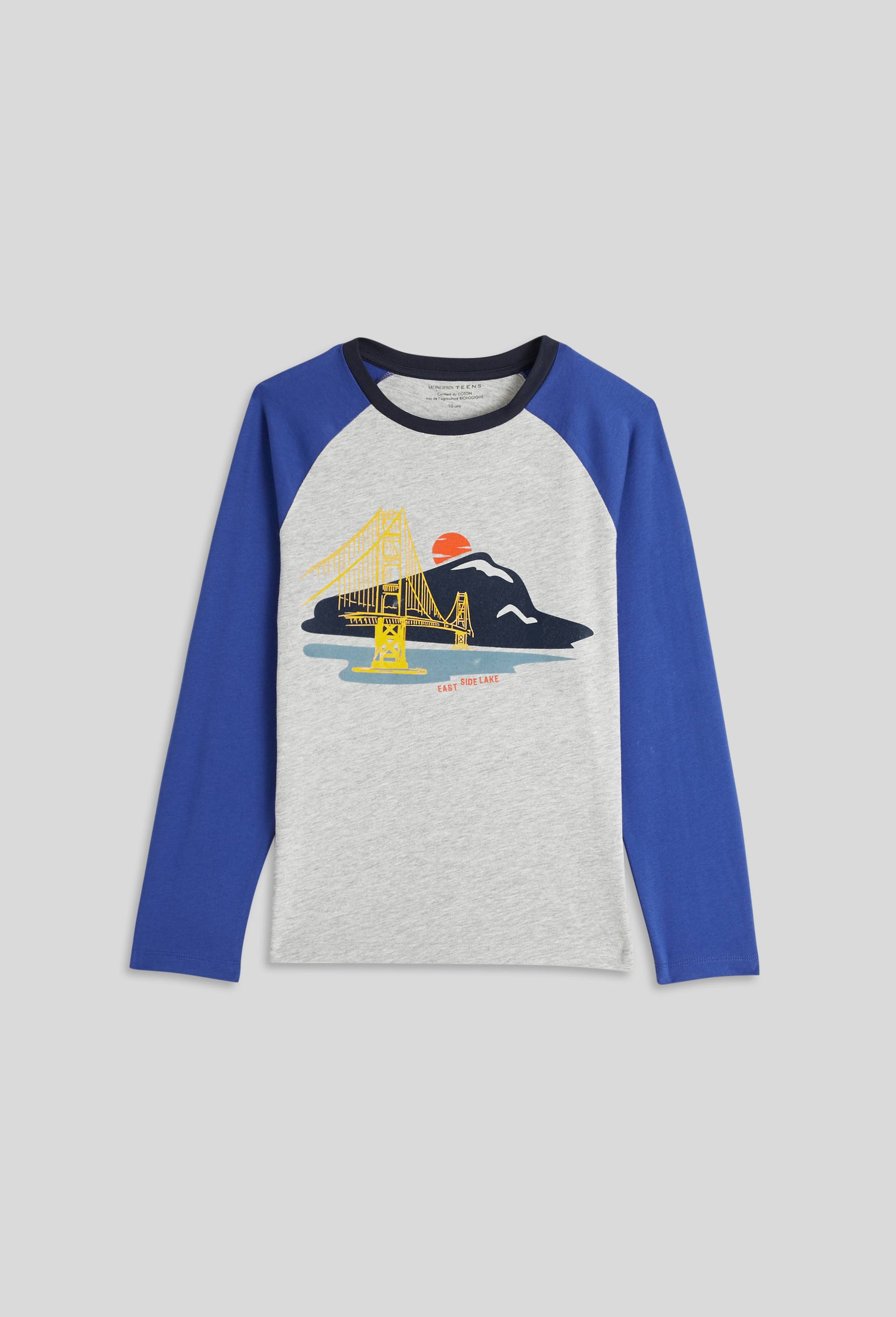 T-shirt manches longues, Bleu, large image number 1
