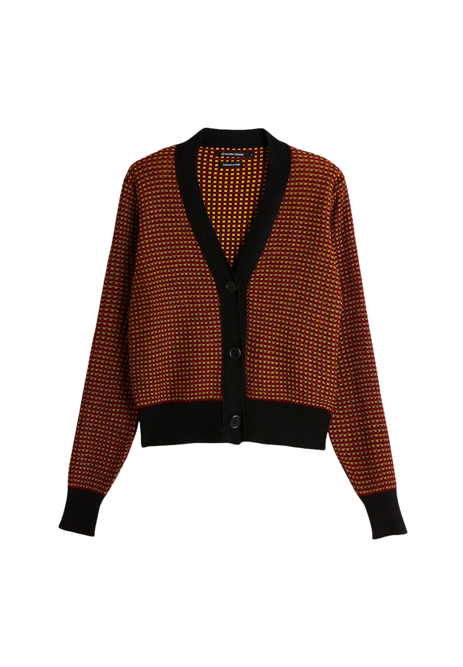 Cardigan col V, Jaune foncé, large image number 5
