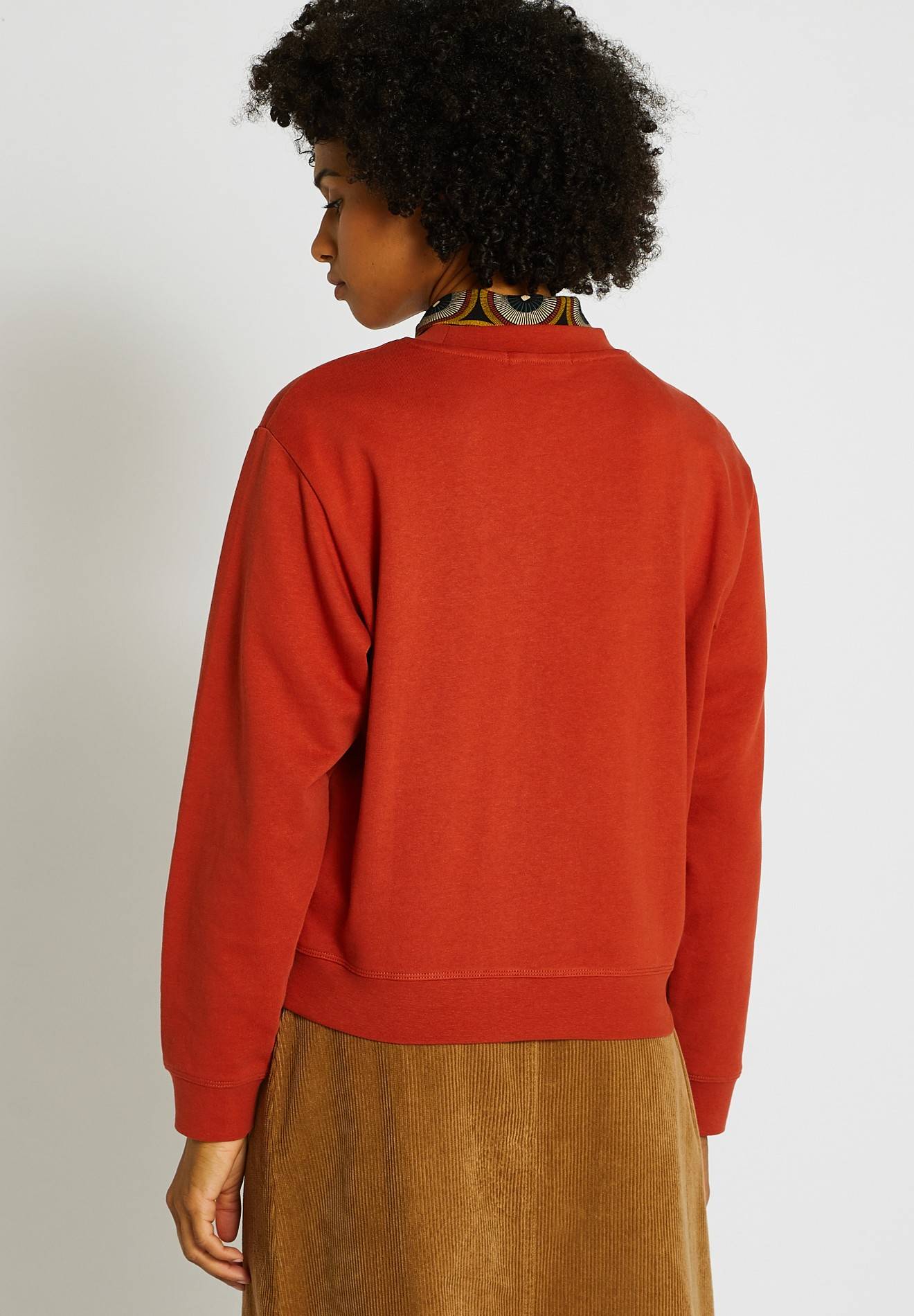 Sweat molleton à message en coton bio, Rouge foncé, large image number 6
