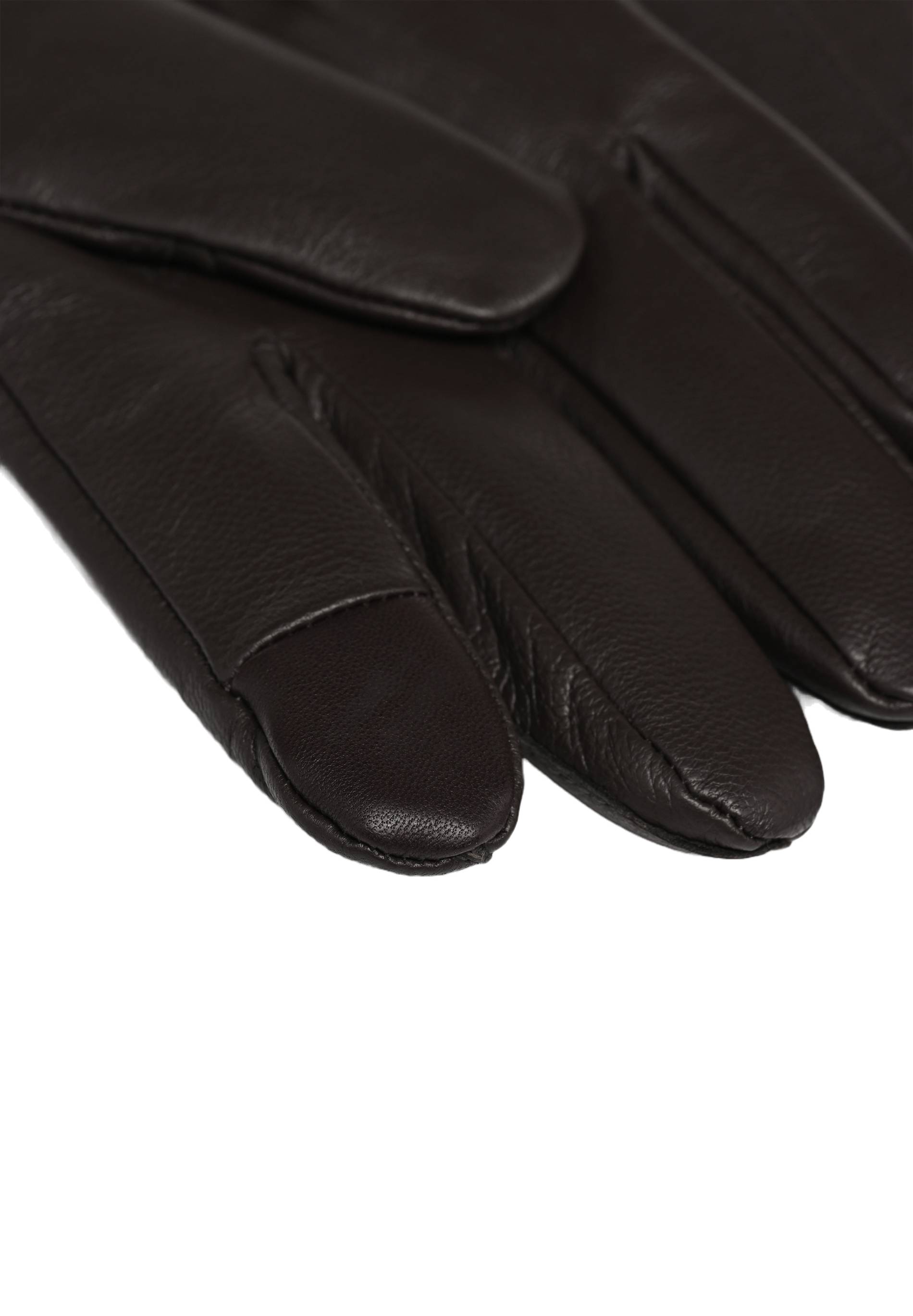 Gants tactiles en cuir, Brun, large image number 3