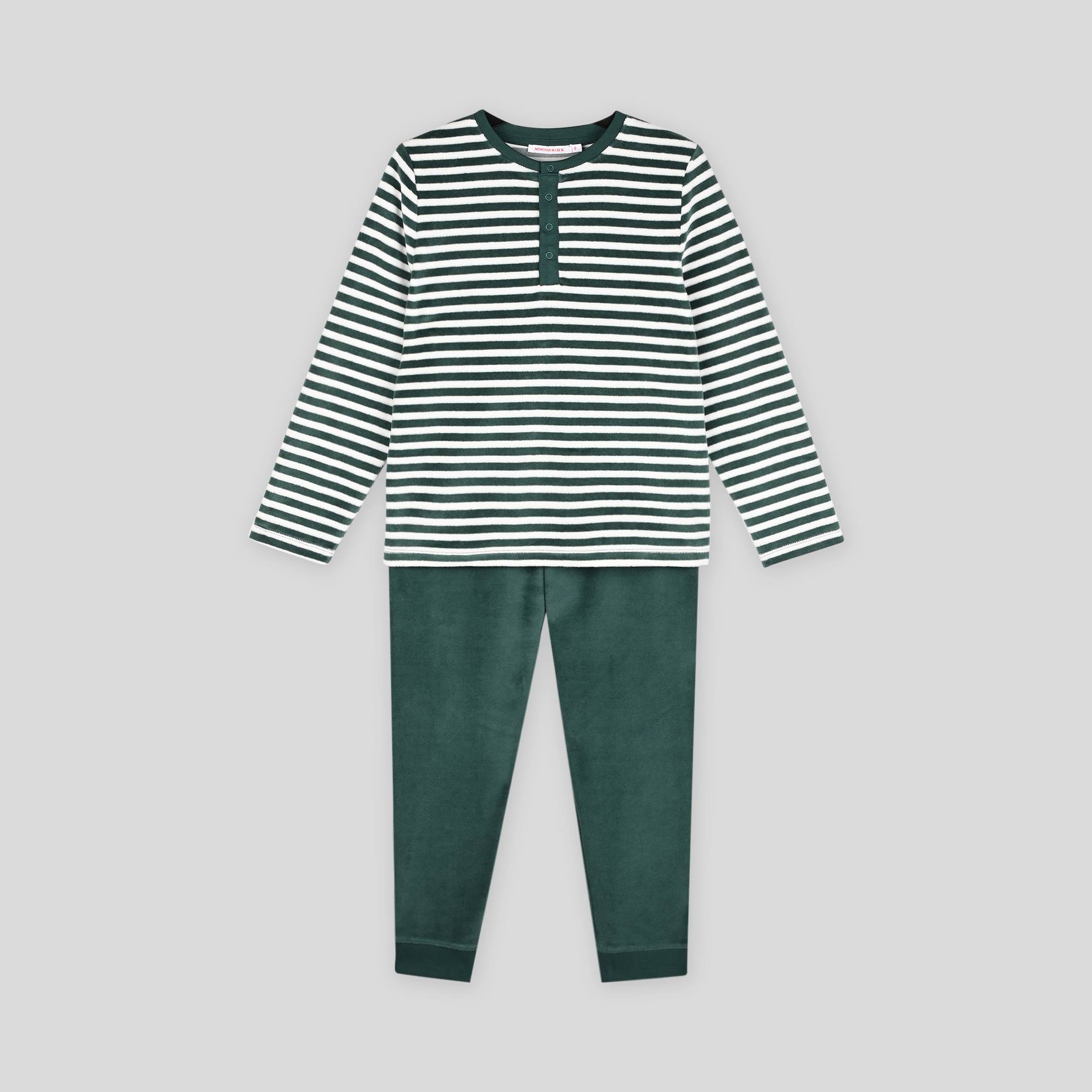 Pyjama ray&eacute;, Vert fonc&eacute;, large image number 0