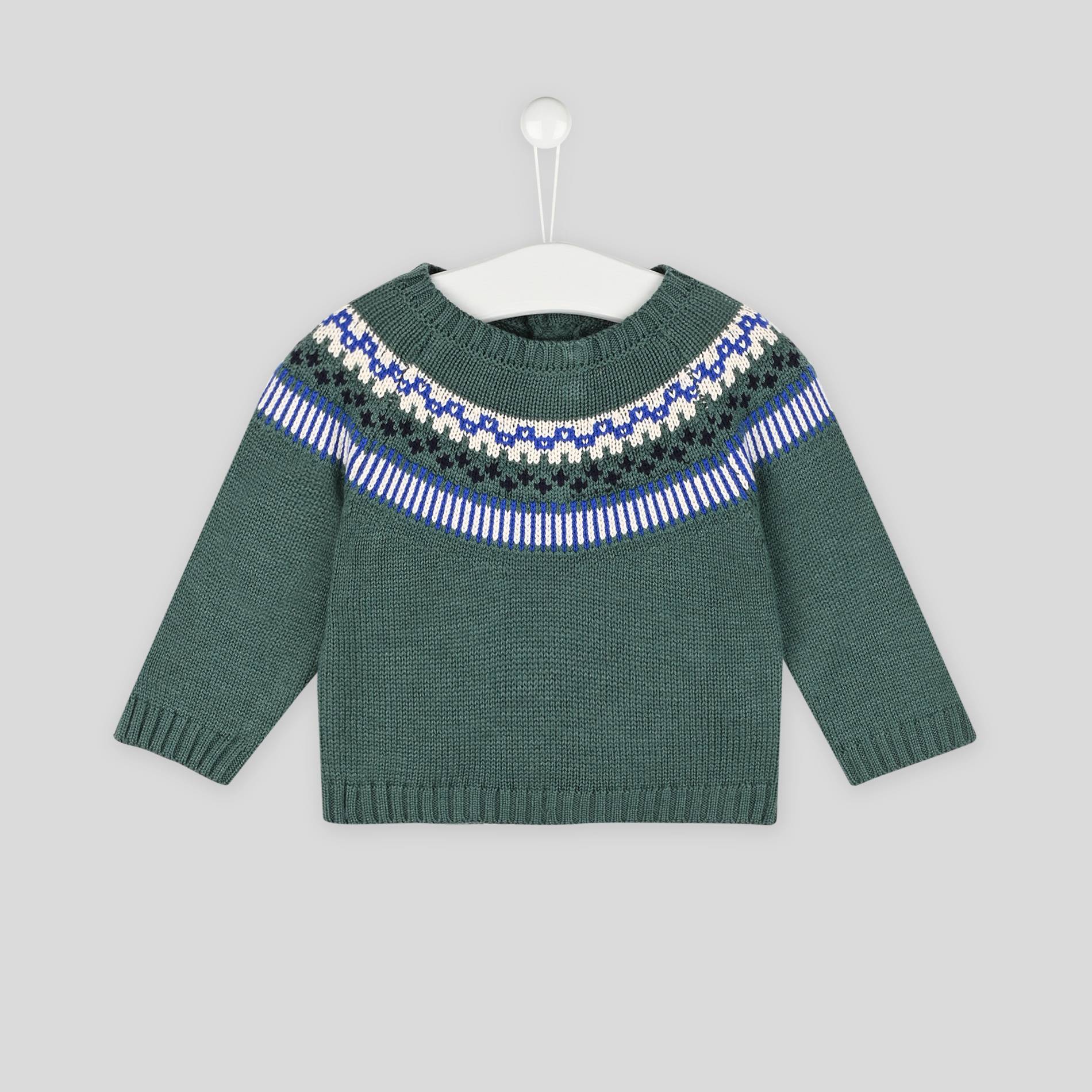 Pull jacquard, Vert foncé, large image number 0.0