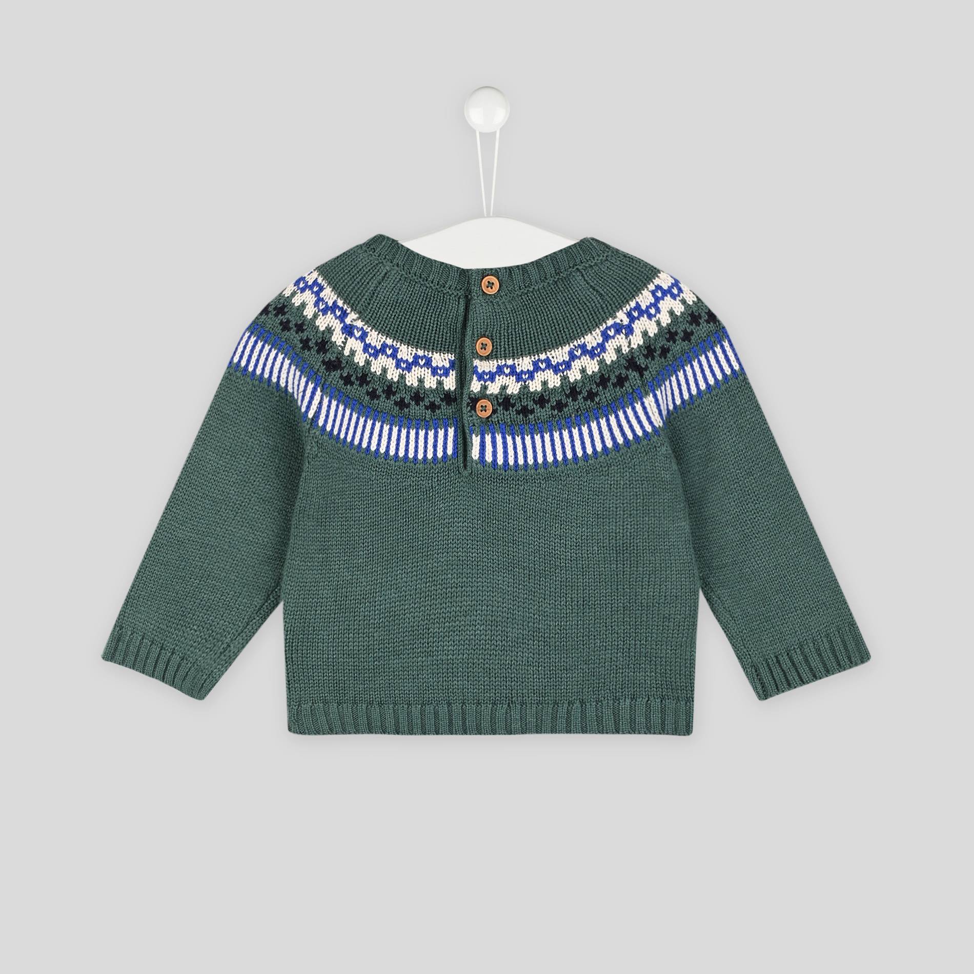 Pull jacquard, Vert foncé, large image number 1.0