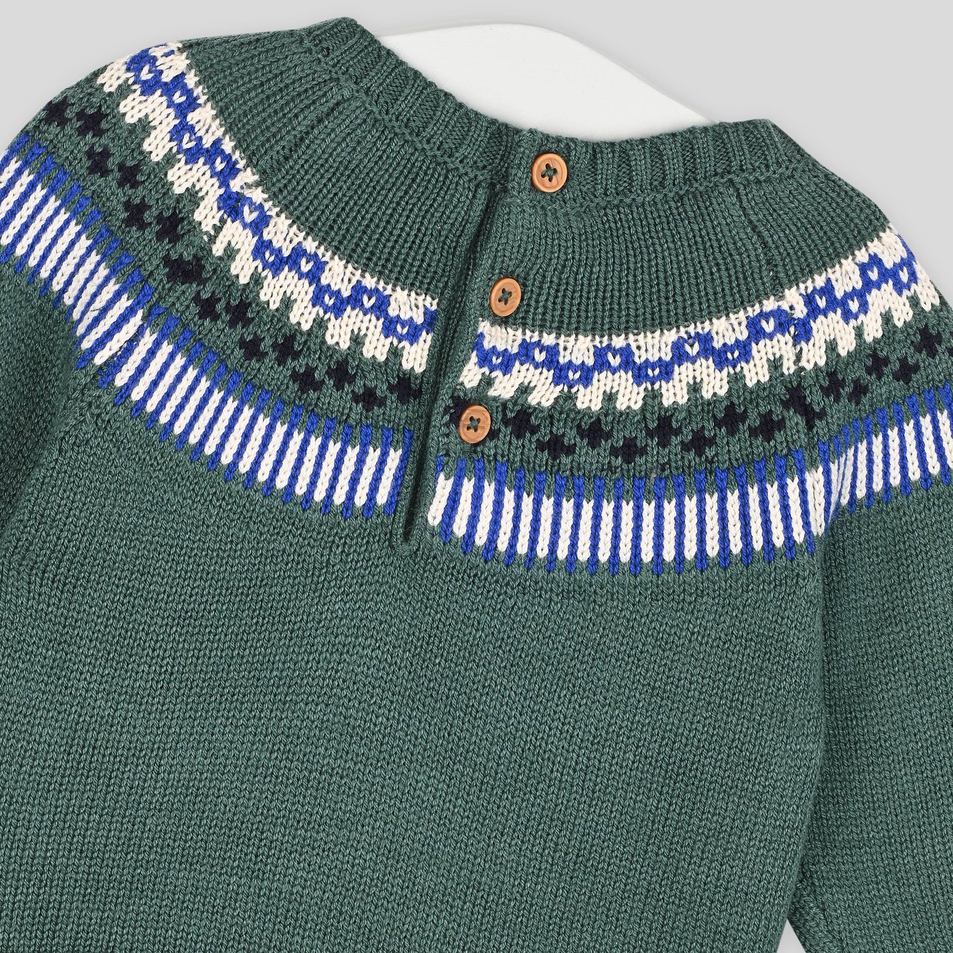 Pull jacquard, Vert foncé, large image number 2.0