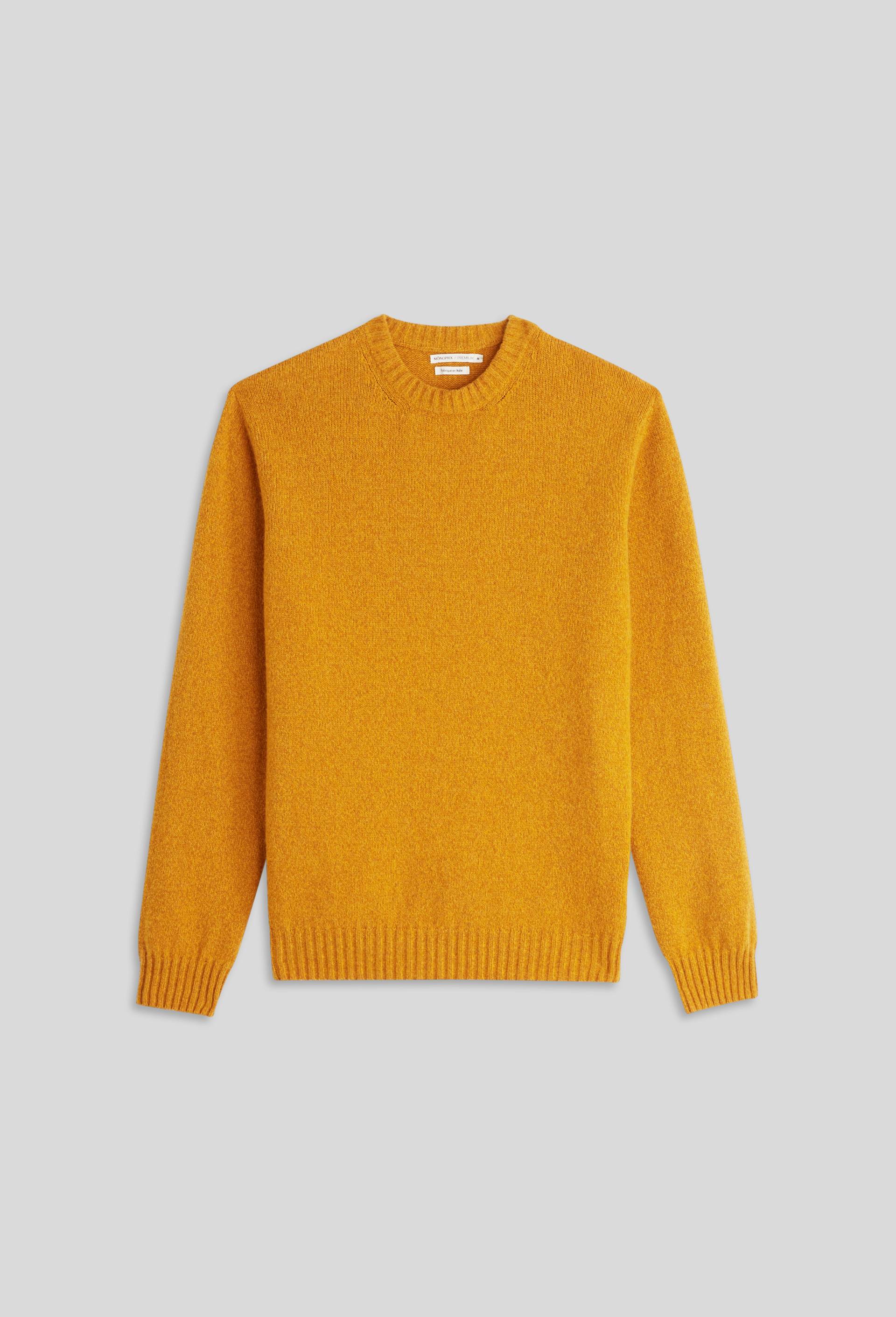 Pull contenant de la laine, Jaune fonc&eacute;, large image number 2