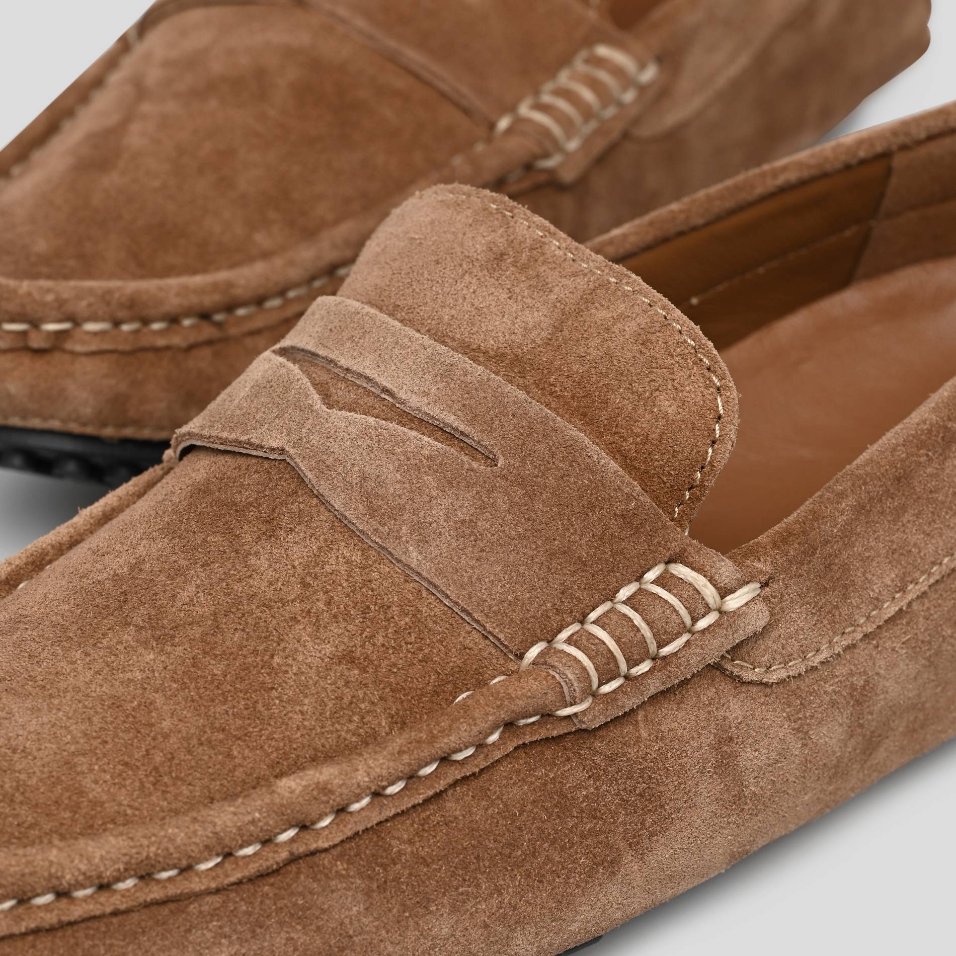 Mocassins, croute de cuir responsable, Beige, large image number 2