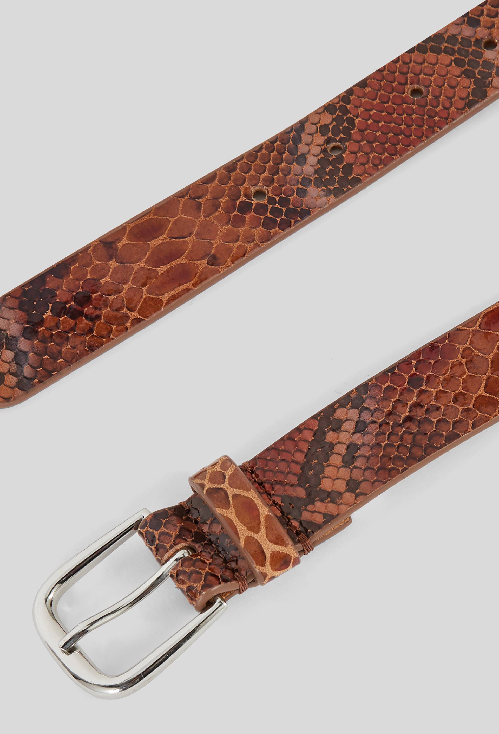 Ceinture fa&ccedil;on serpent 2,5cm, cuir responsable, Beige, large image number 1