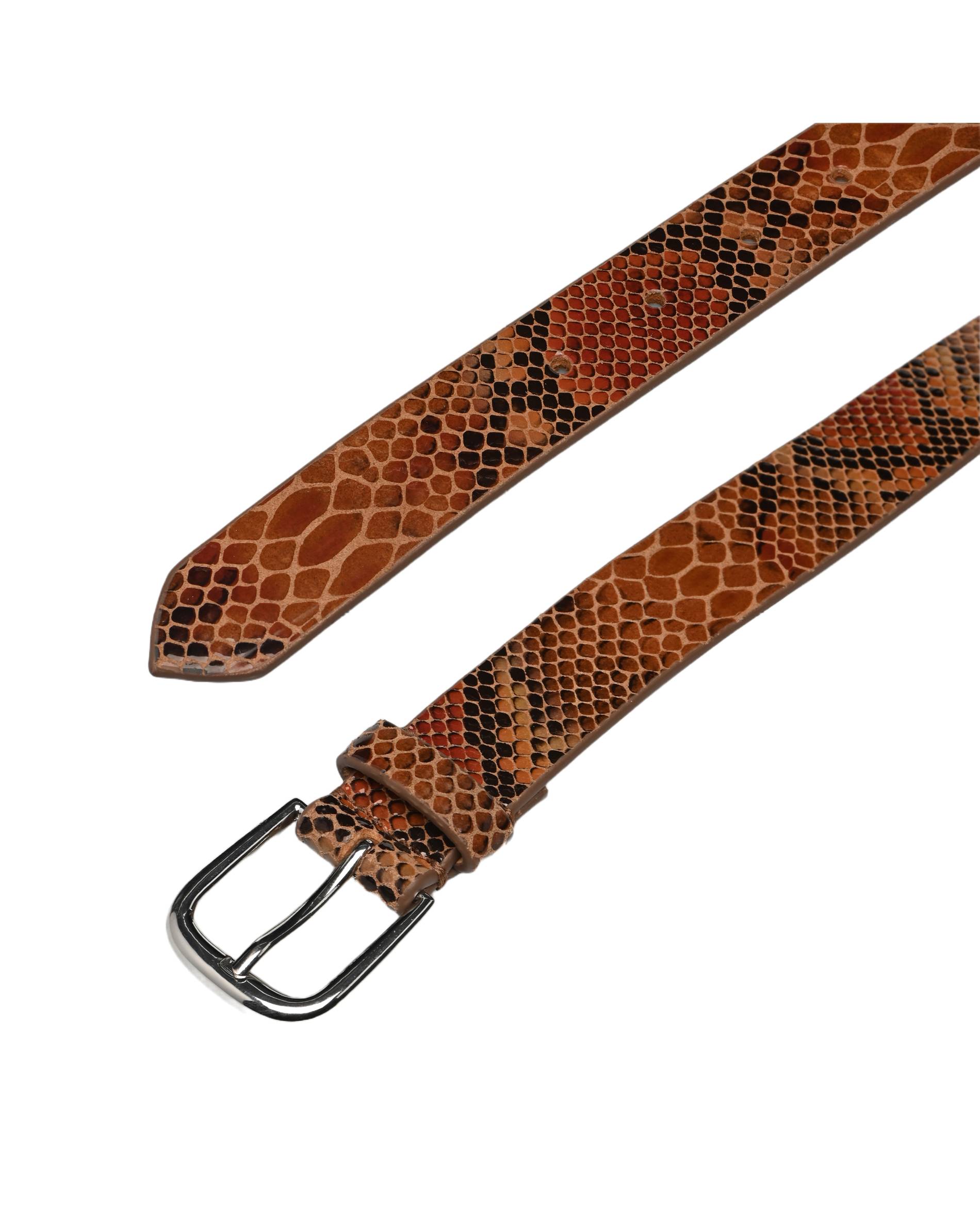 Ceinture fa&ccedil;on serpent 2,5cm, cuir responsable, Beige, large image number 3