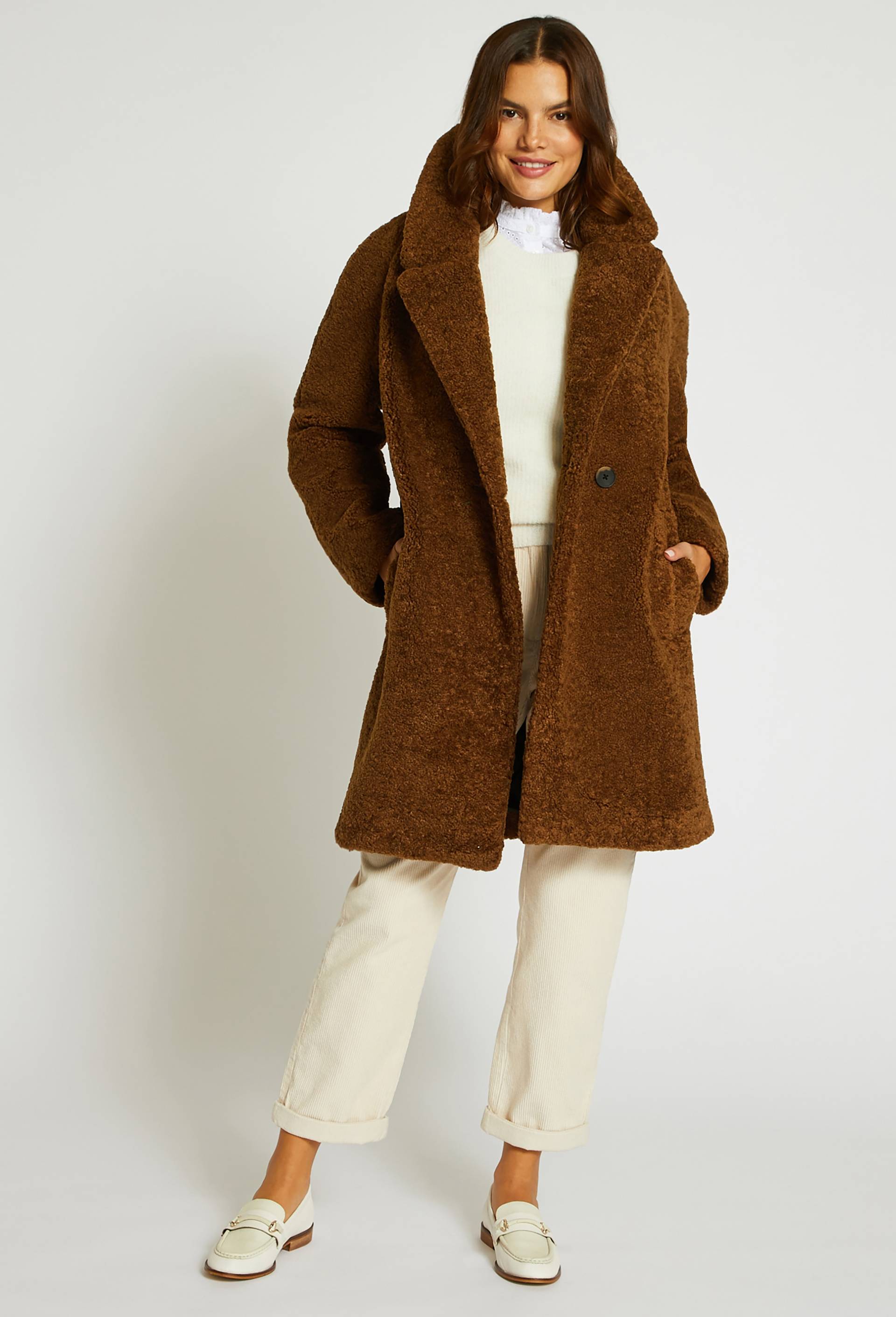 Manteau bouclette, Beige, large image number 1.0