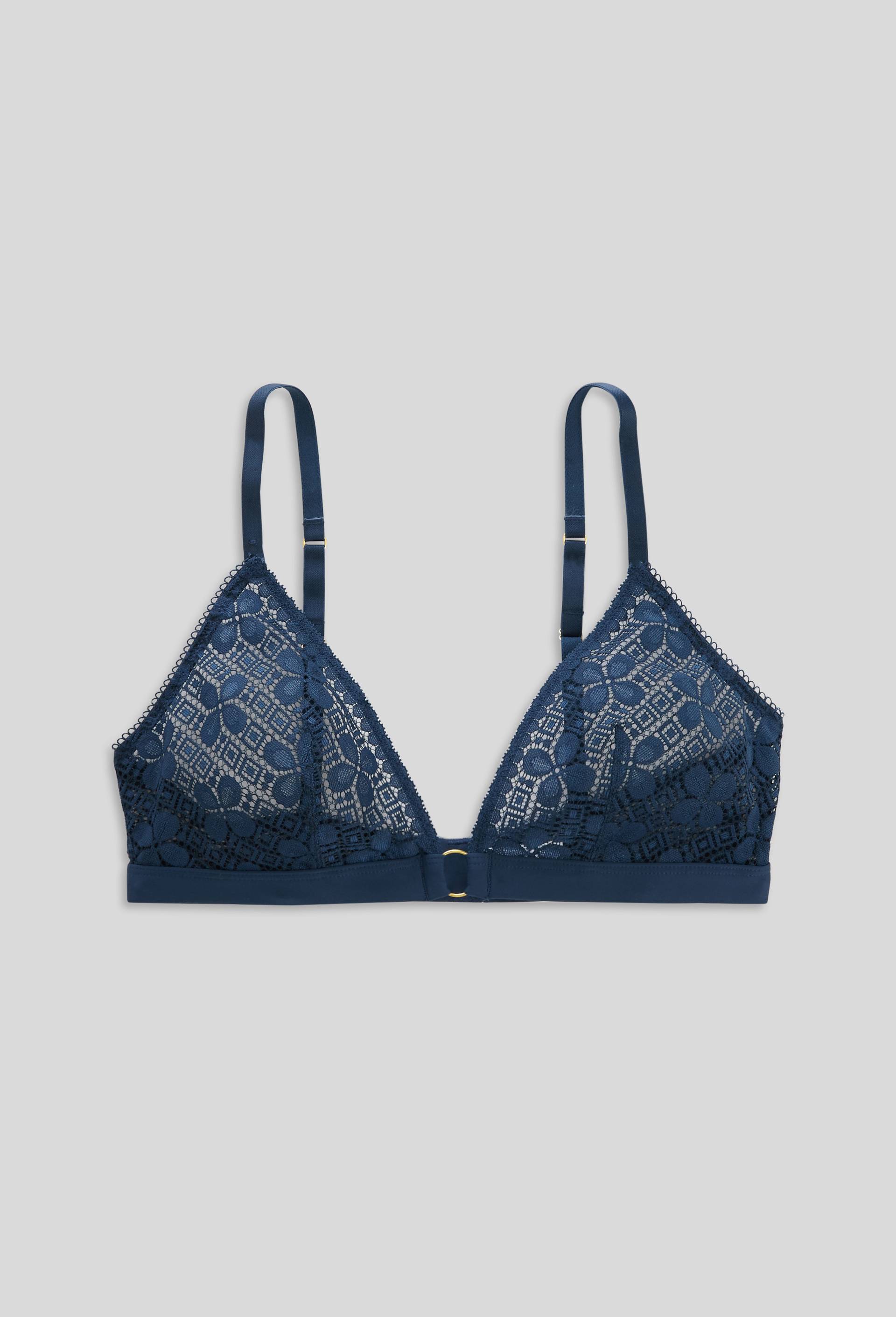 Dia soutien-gorge triangle en dentelle, Bleu foncé, large image number 0
