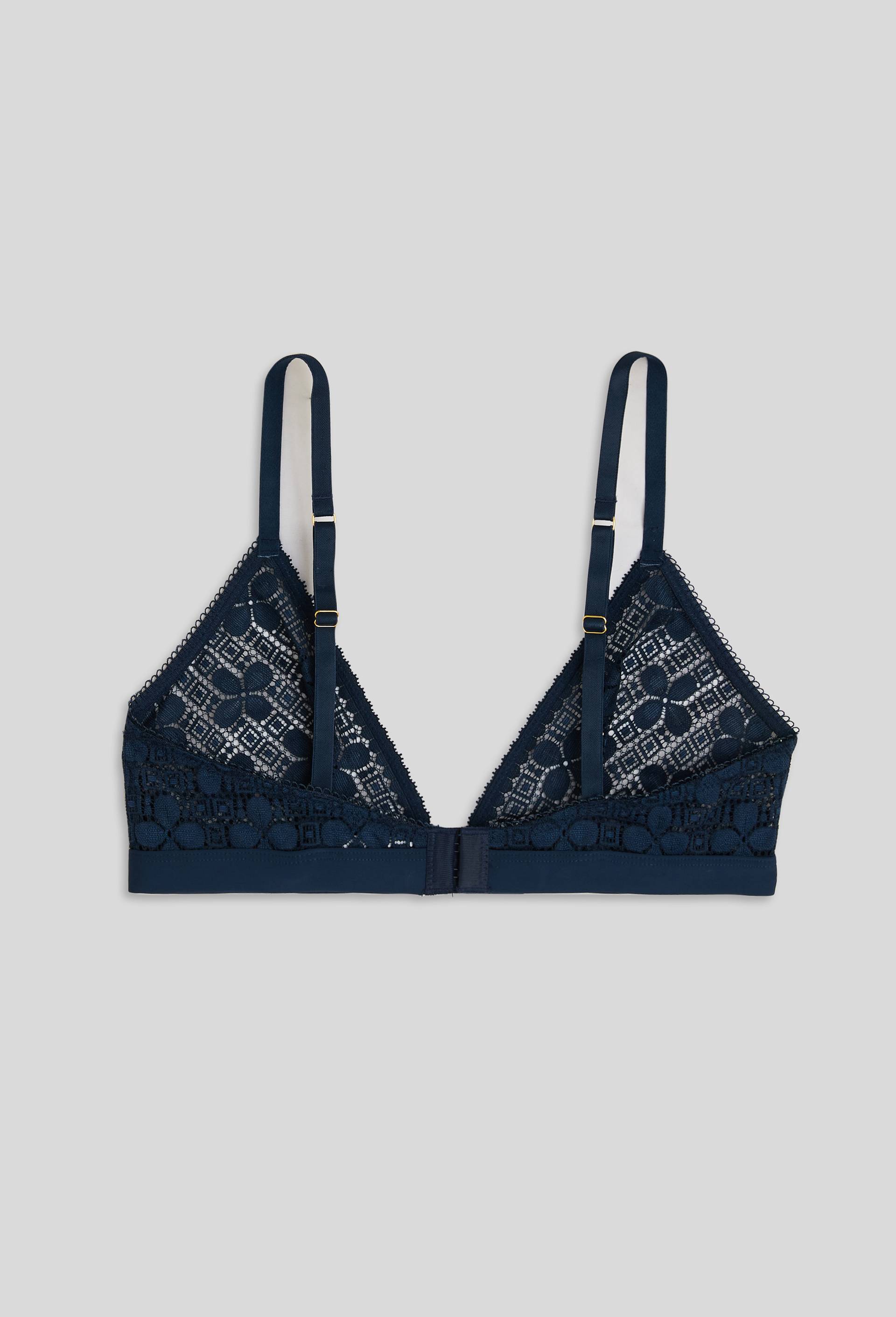 Dia soutien-gorge triangle en dentelle, Bleu foncé, large image number 1