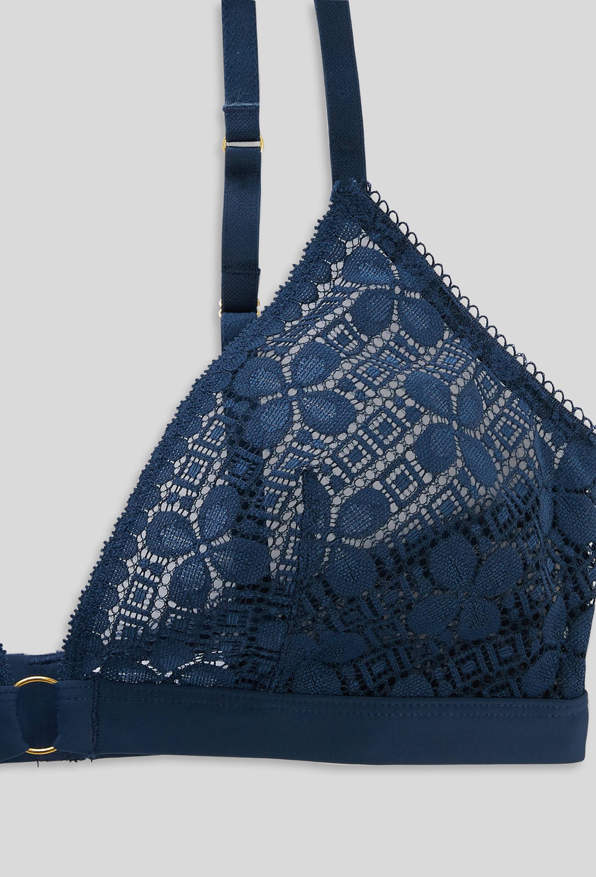 Dia soutien-gorge triangle en dentelle, Bleu foncé, large image number 2.0