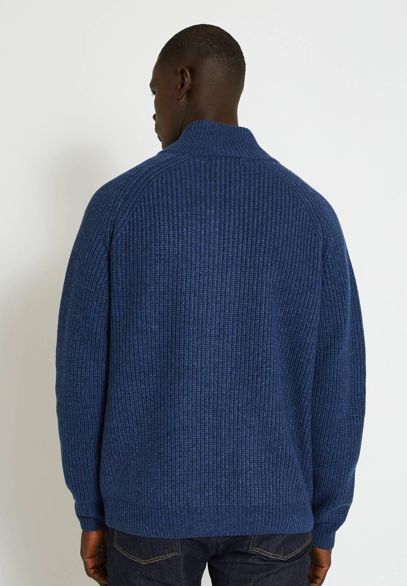 Gilet uni contenant de la laine, BLEU, large image number 4
