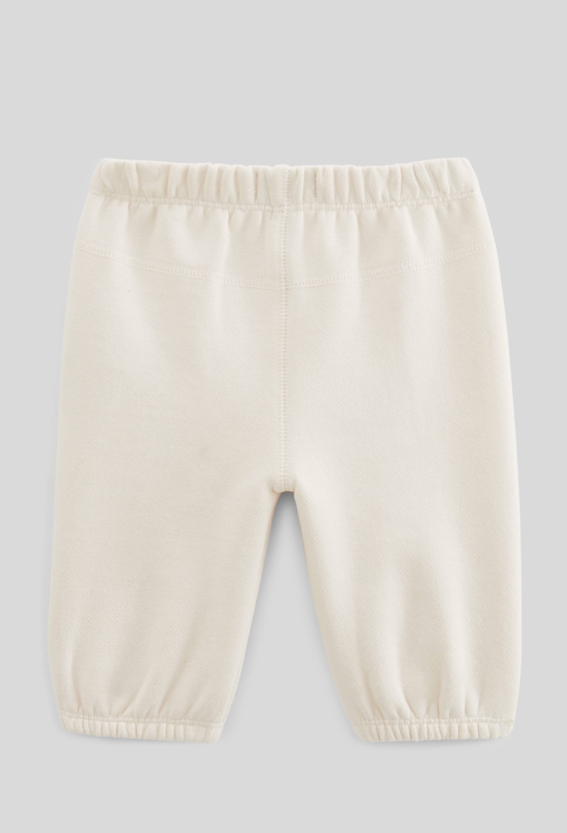 Pantalon en molleton uni en coton BIO, Beige clair, large image number 1