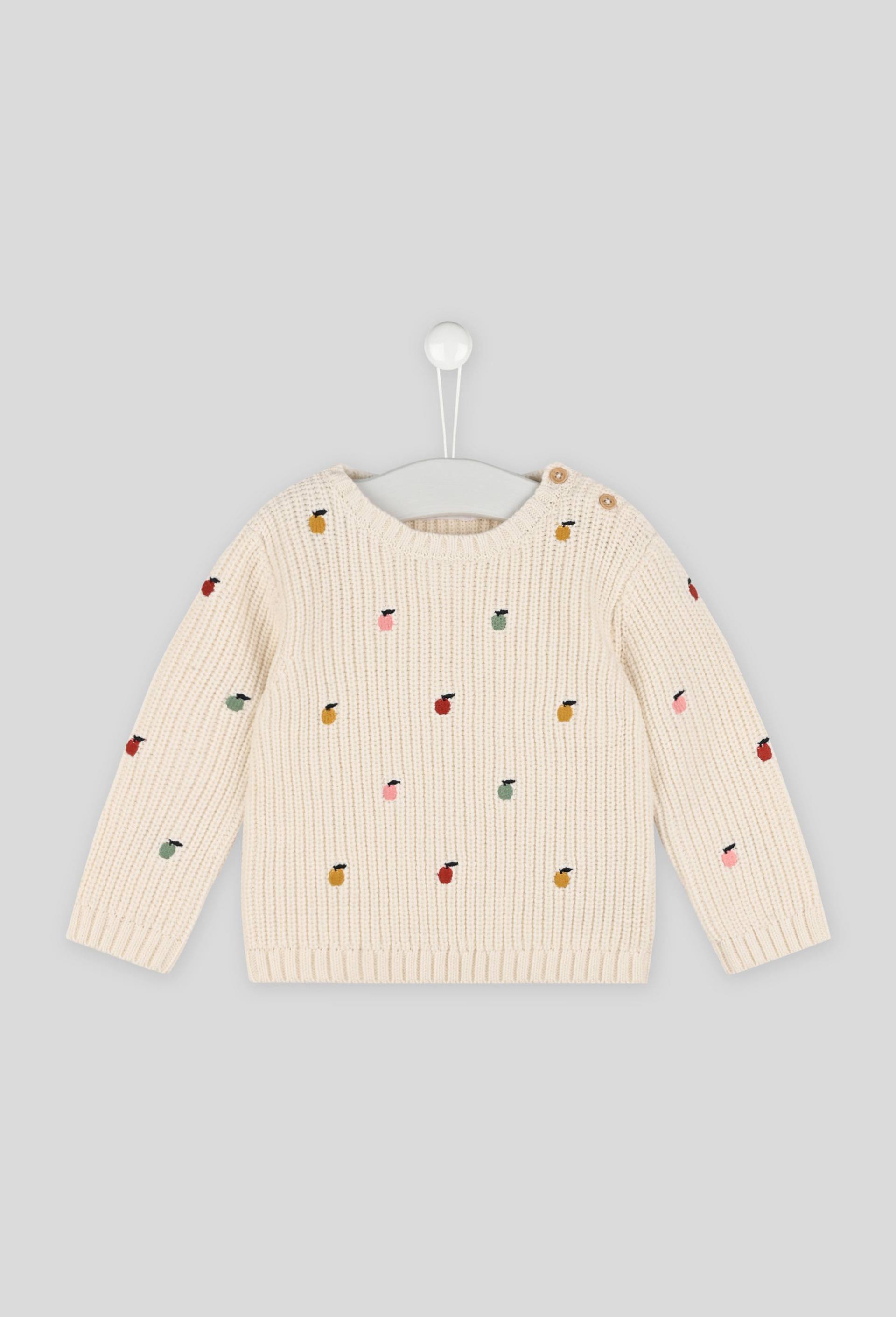 Pull brodé à motifs, Beige clair, large image number 0
