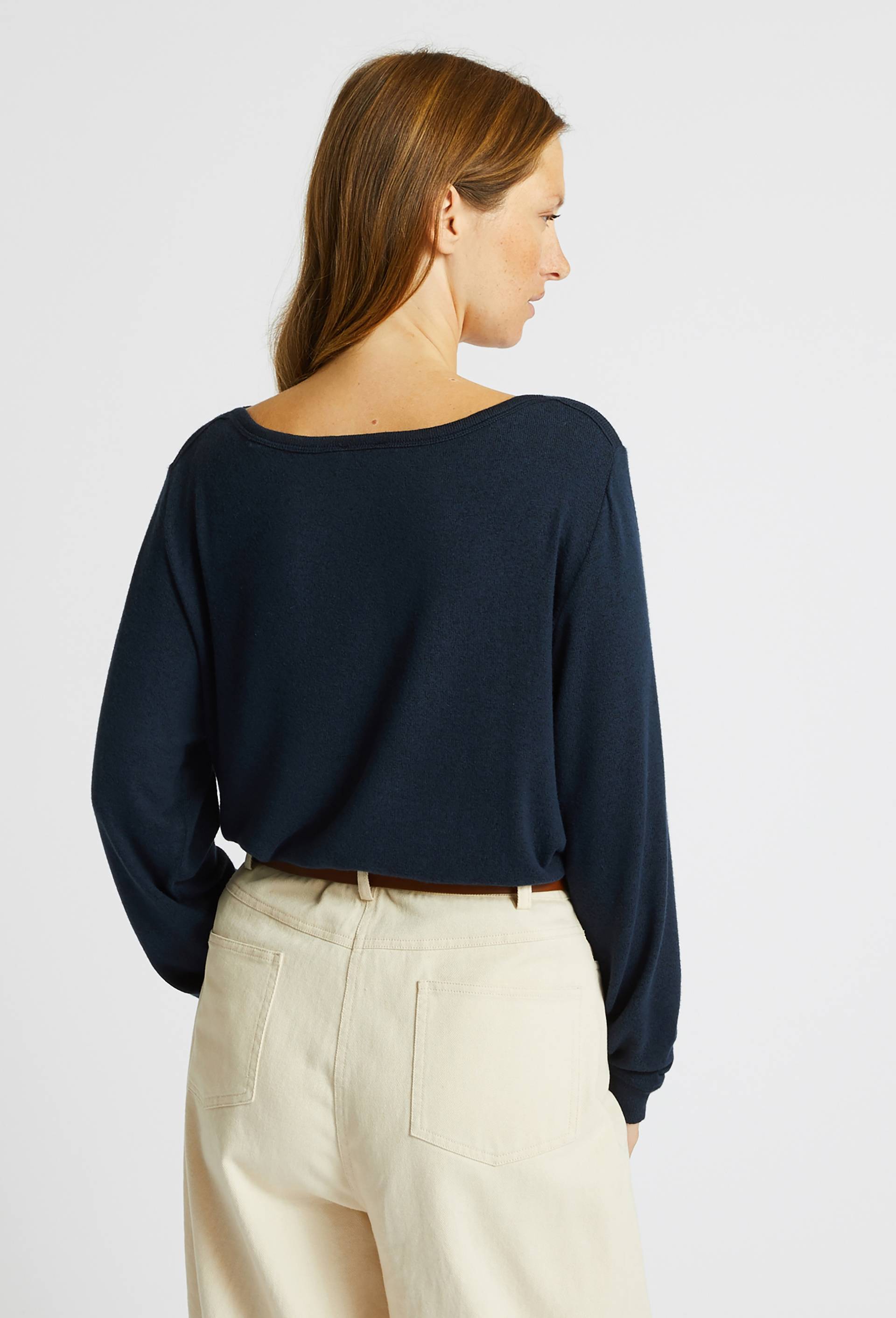 Pull col bateau en Viscose-Ecovero, Bleu foncé, large image number 1.0