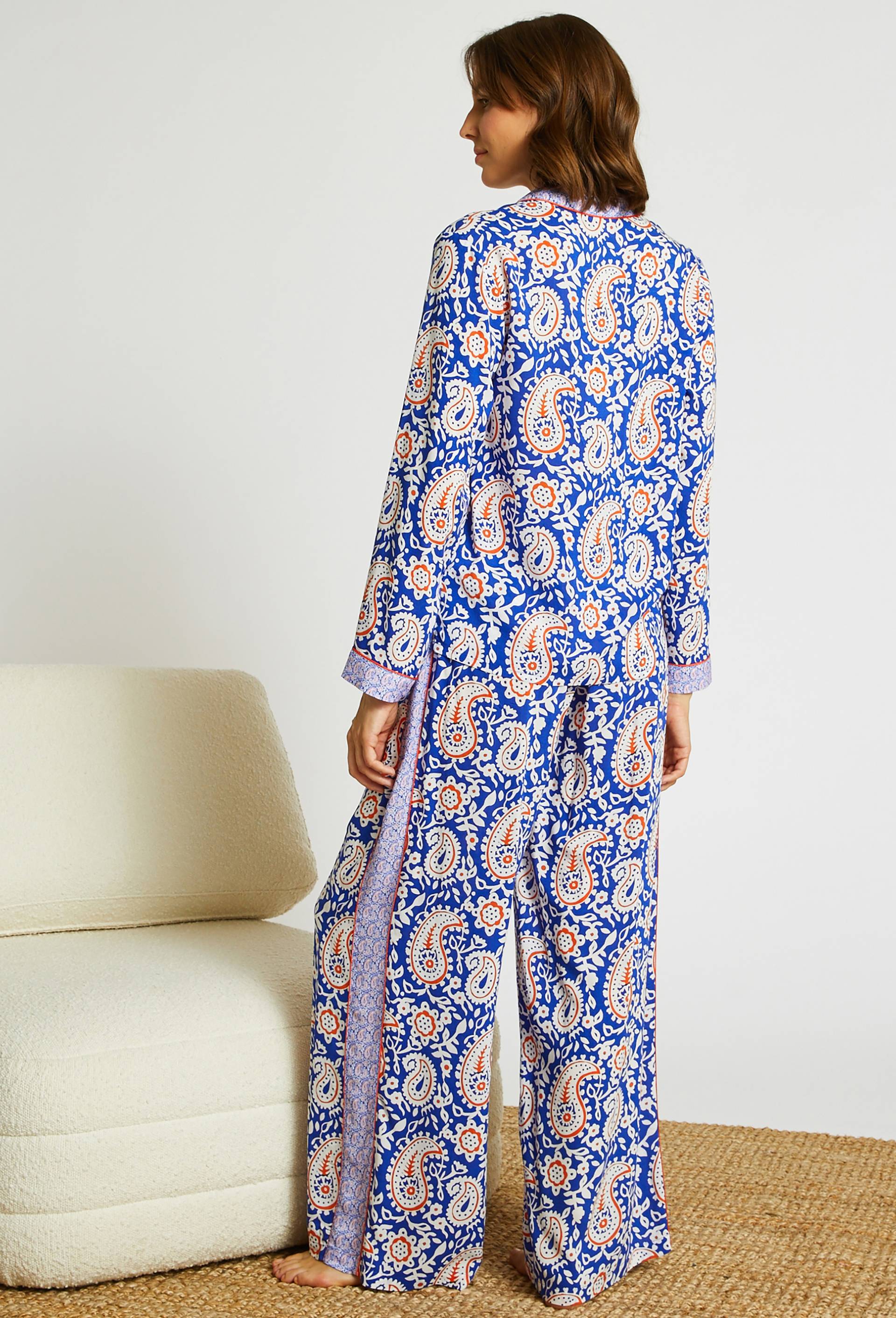 Pyjama large en viscose ECOVERO, Bleu, large image number 1