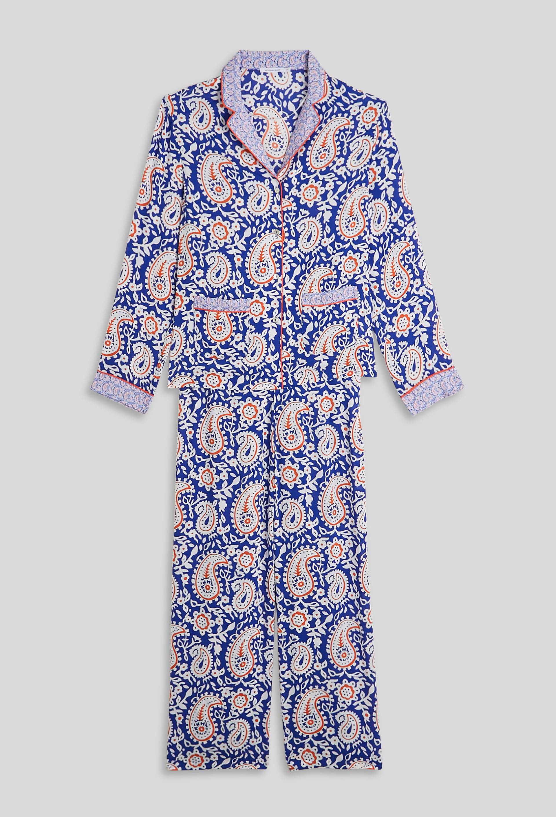 Pyjama large en viscose ECOVERO, Bleu, large image number 2