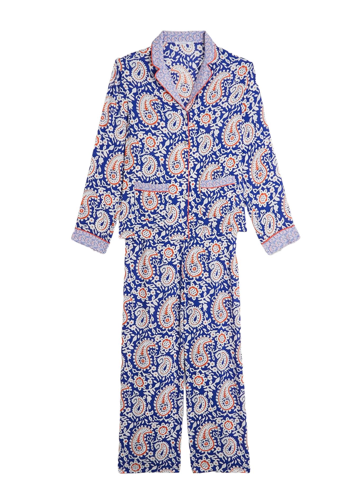 Pyjama large en viscose ECOVERO, Bleu, large image number 5