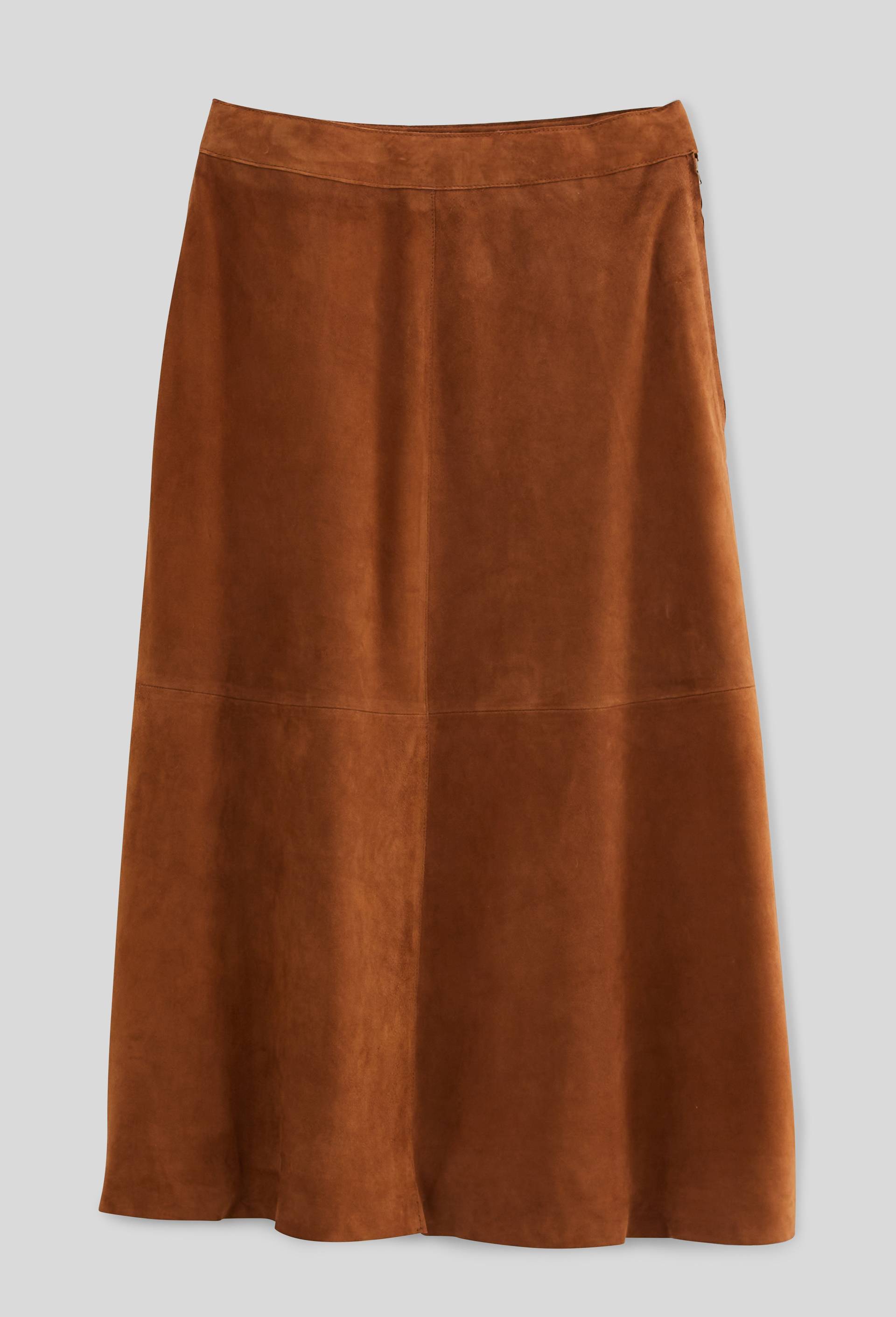 Jupe midi en cuir responsable, Brun, large image number 3