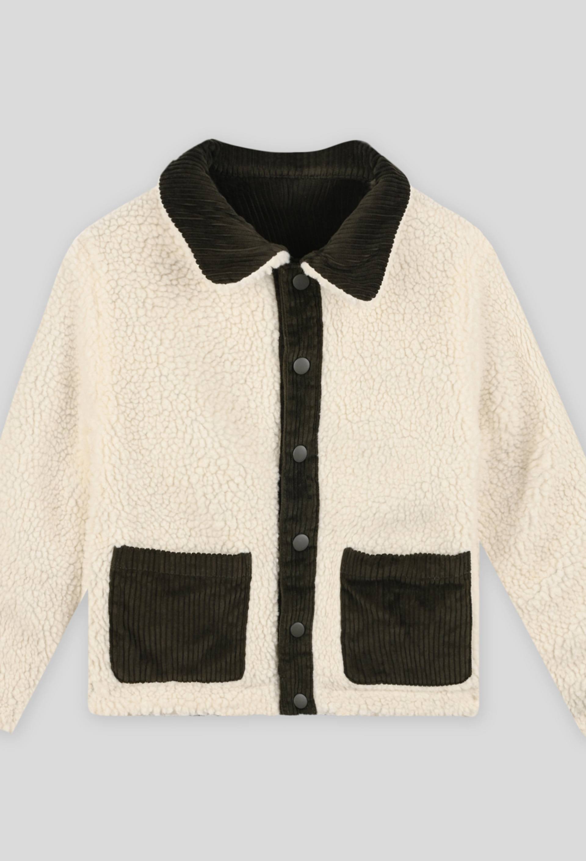 Veste sherpa r{versible en velours, Vert foncé, large image number 2