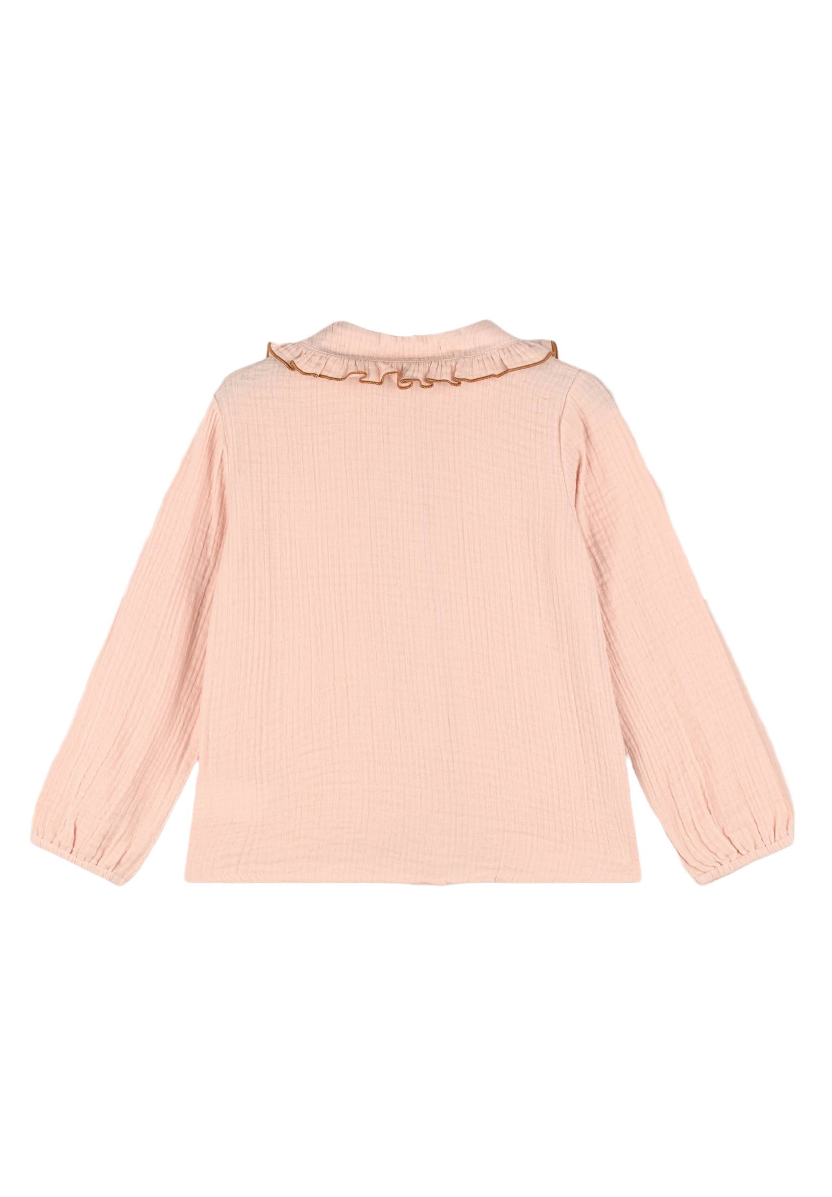 Chemise col large en gaze de coton, Rose clair, large image number 4.0