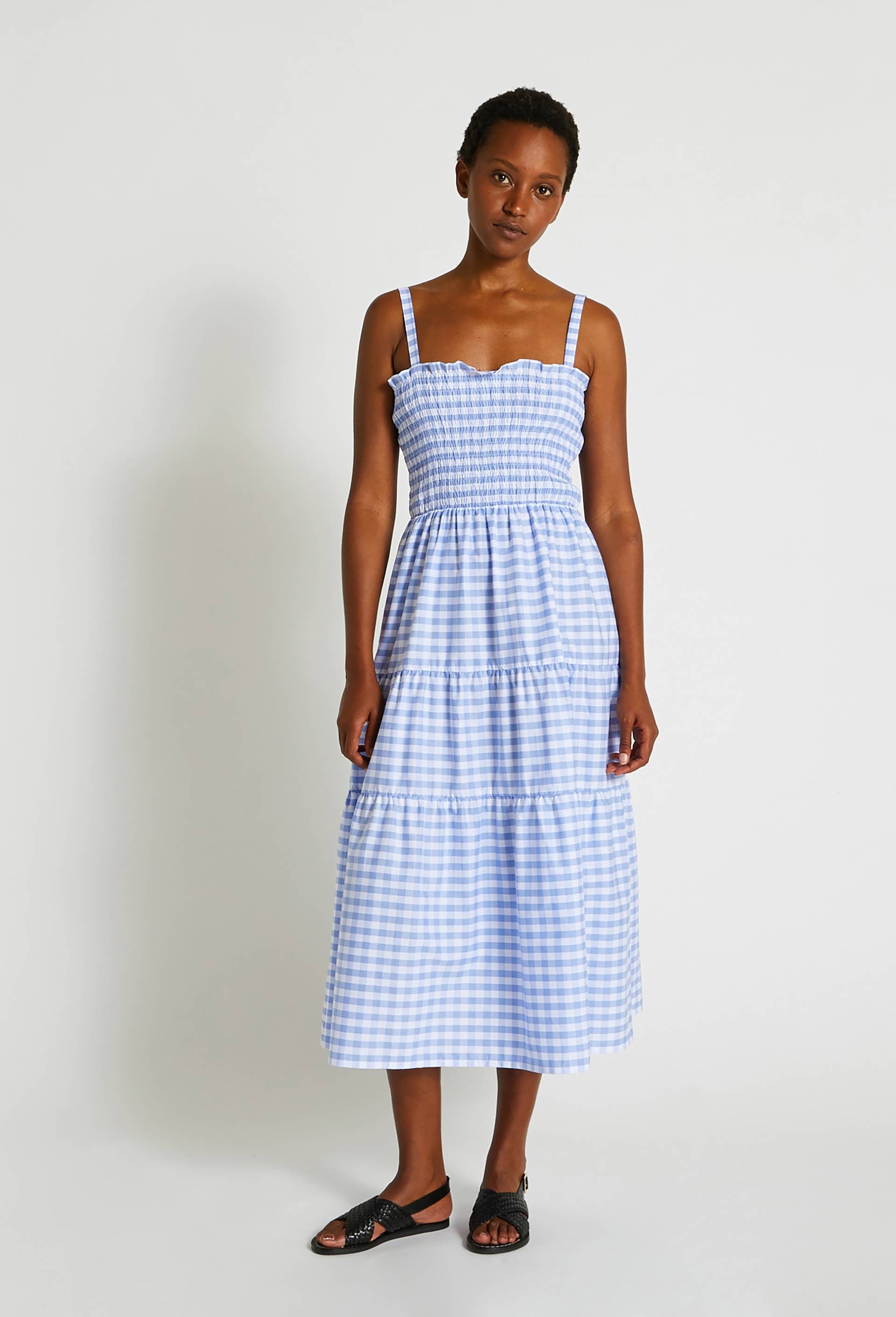 Robe longue vichy, Beige clair, large image number 0