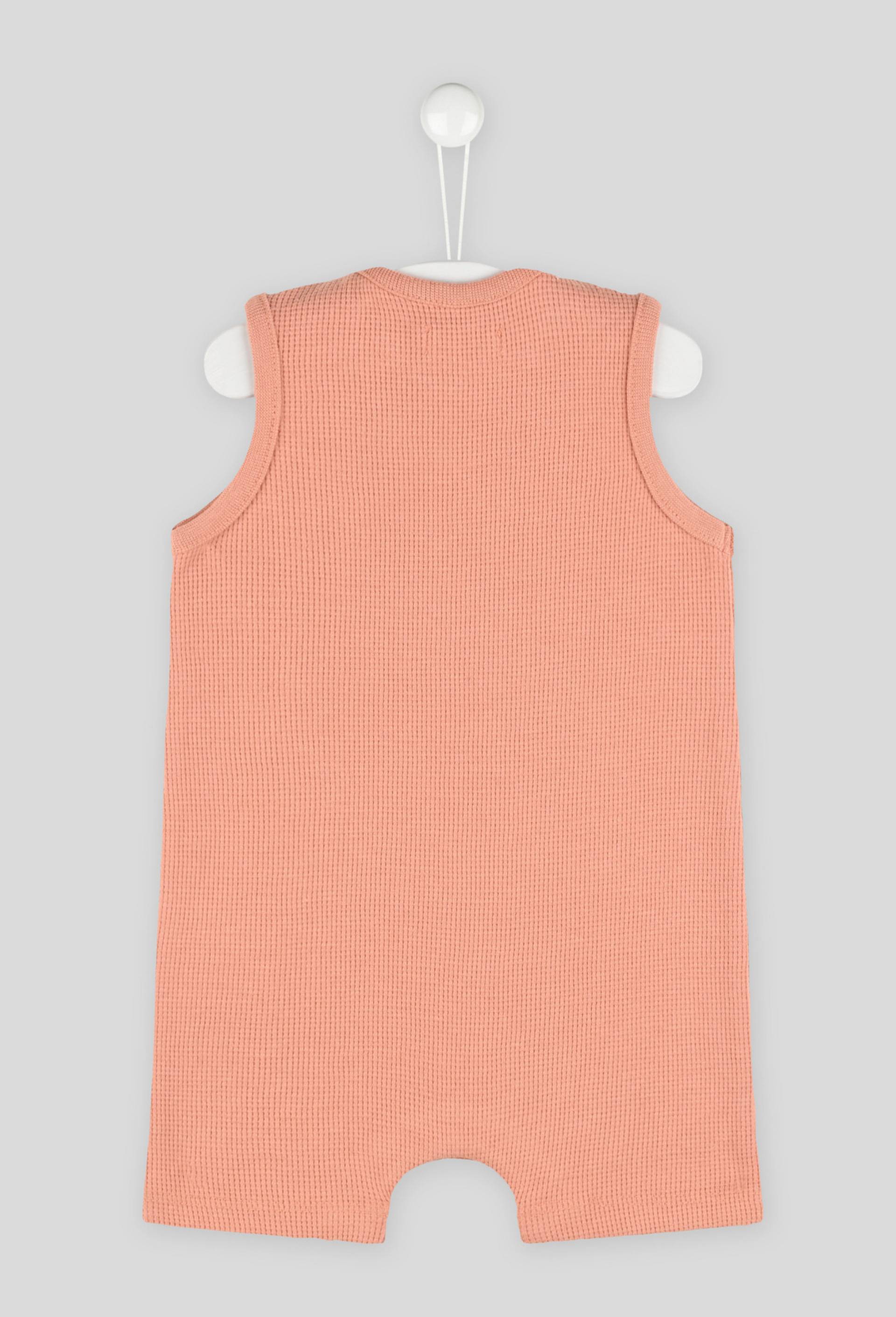 Combinaison gaufrée en coton biologique certifié Oekotex, Rose clair, large image number 1.0