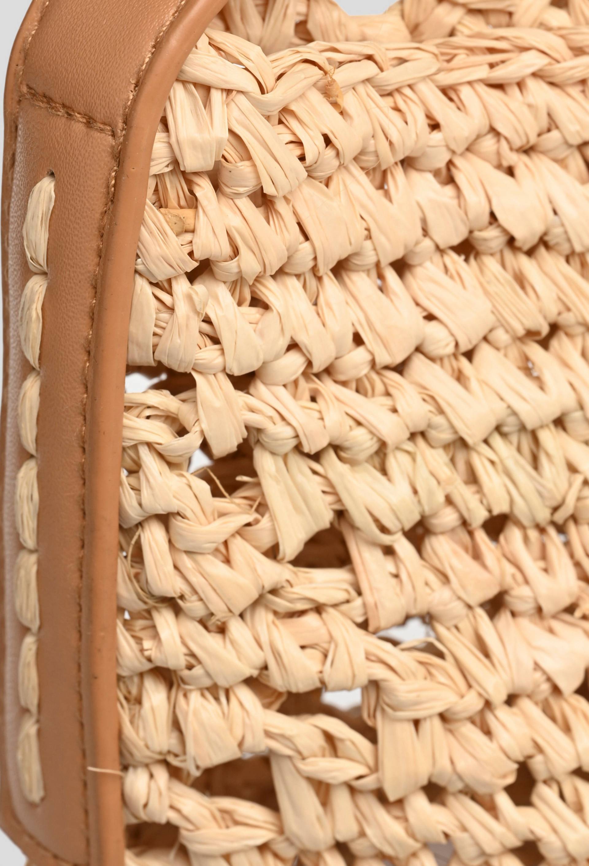 Sac seau en paille papier, Beige clair, large image number 2