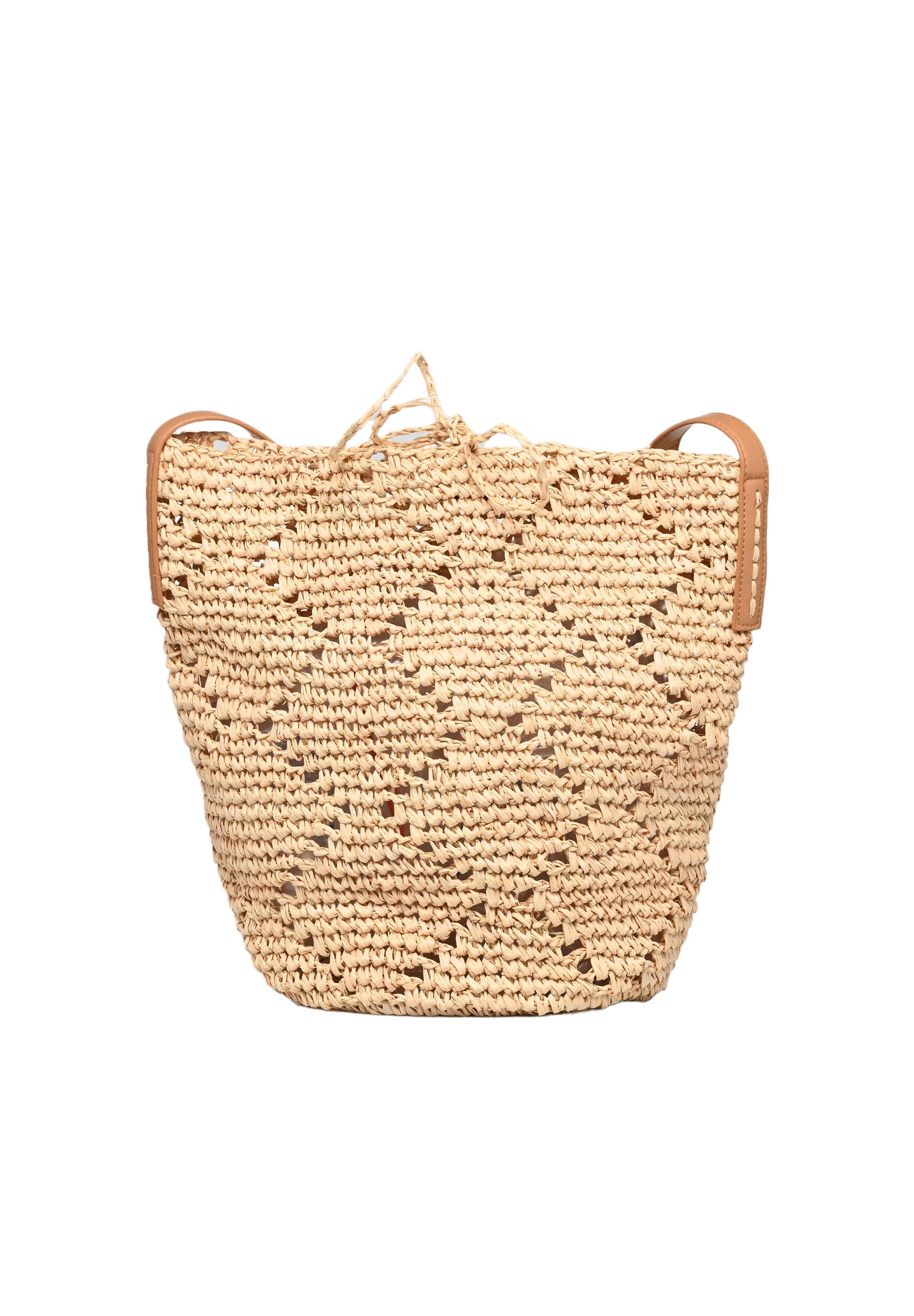 Sac seau en paille papier, Beige clair, large image number 3.0