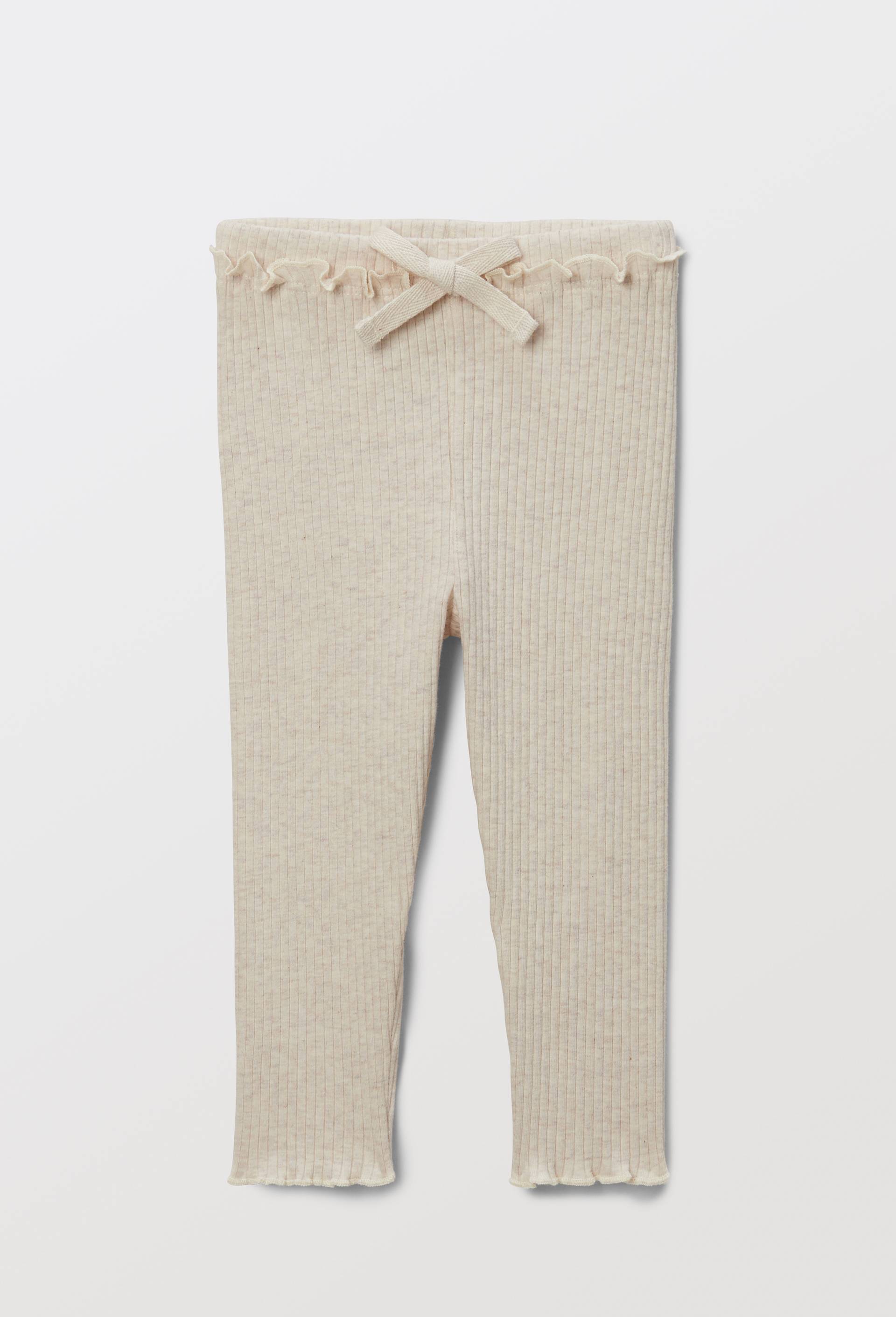 Legging côtelé uni en coton BIO GOTS, Beige, swatch image