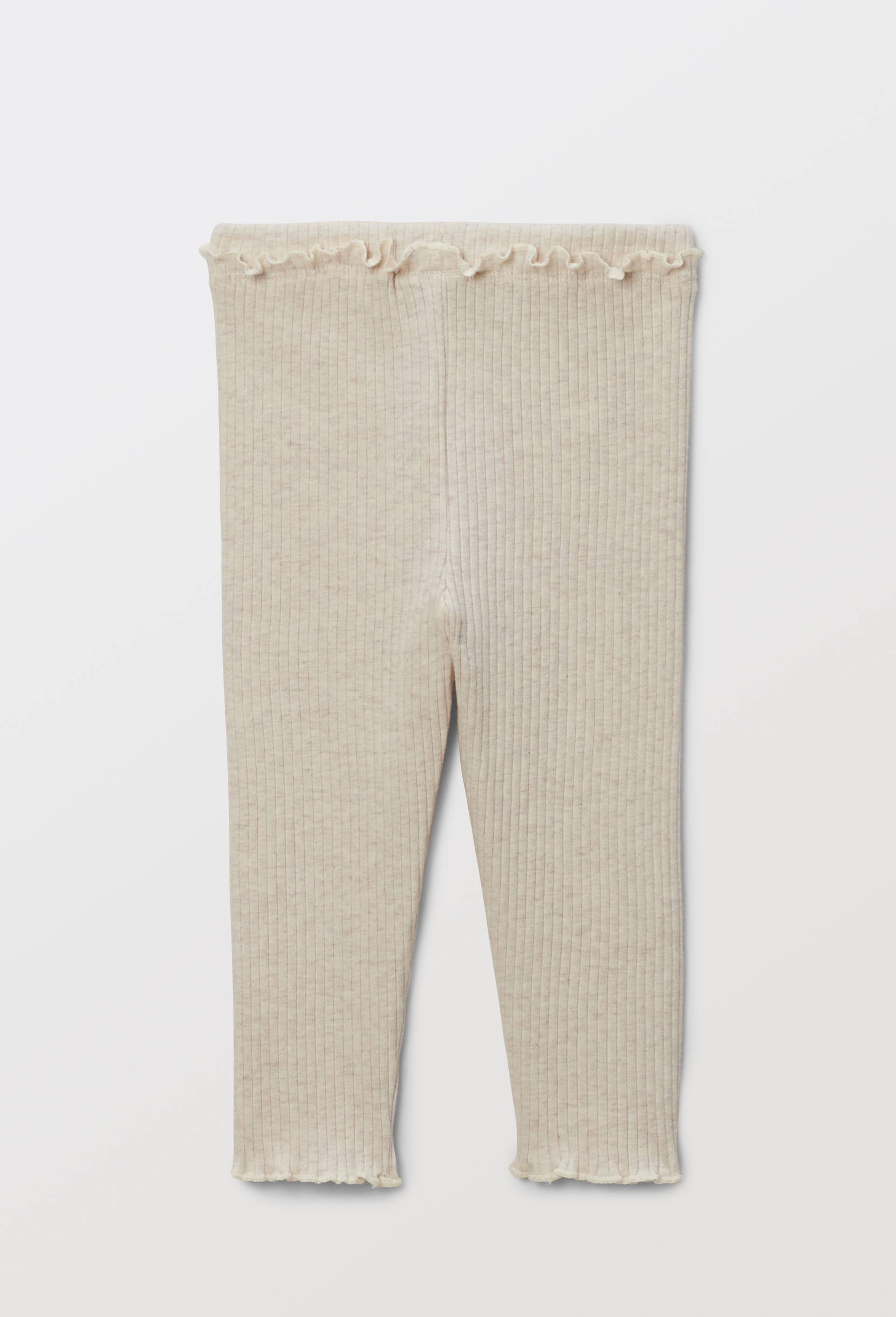 Legging c&ocirc;tel&eacute; uni en coton BIO GOTS, Beige, large image number 1.0
