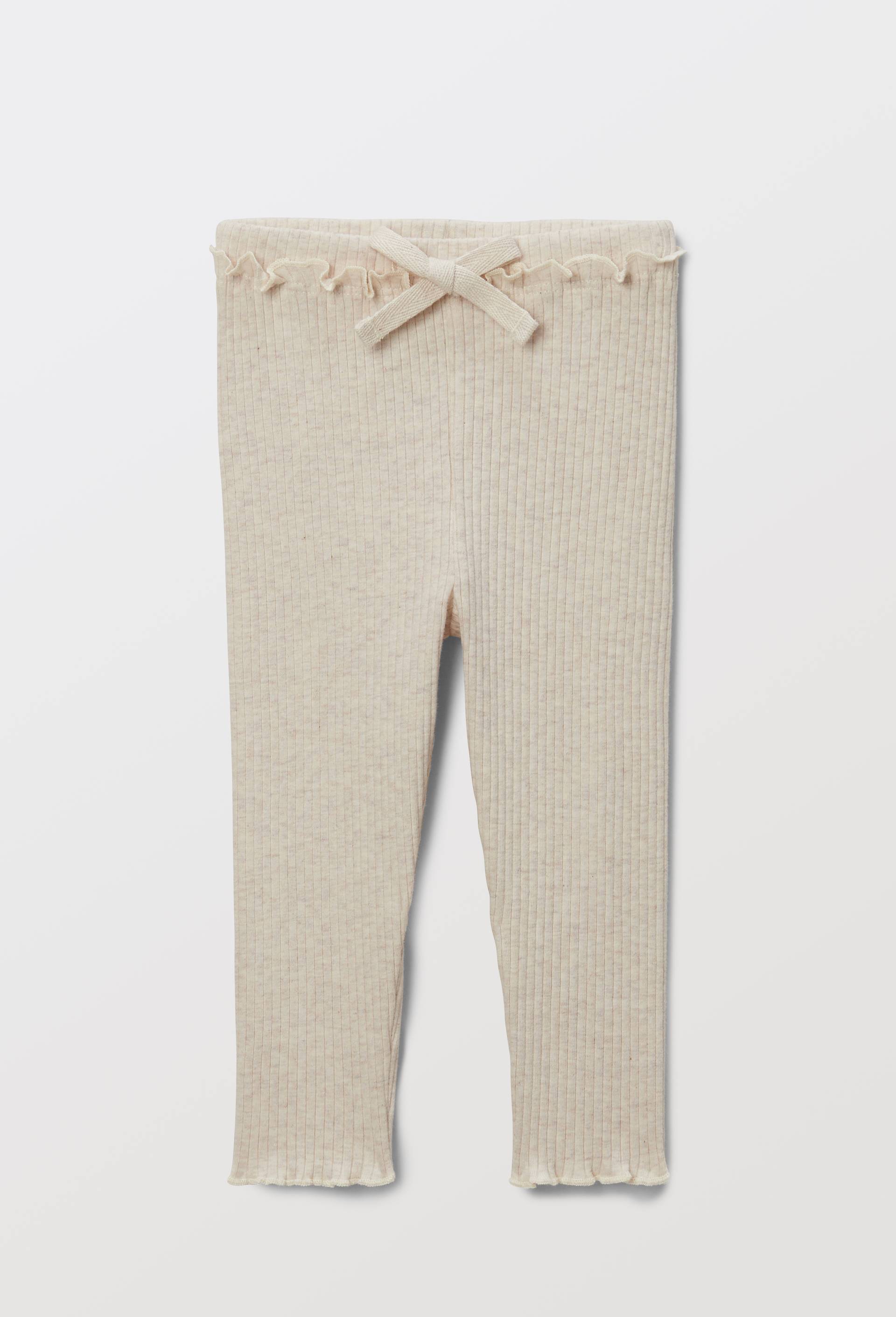 Legging c&ocirc;tel&eacute; uni en coton BIO GOTS, Beige, large image number 1.0
