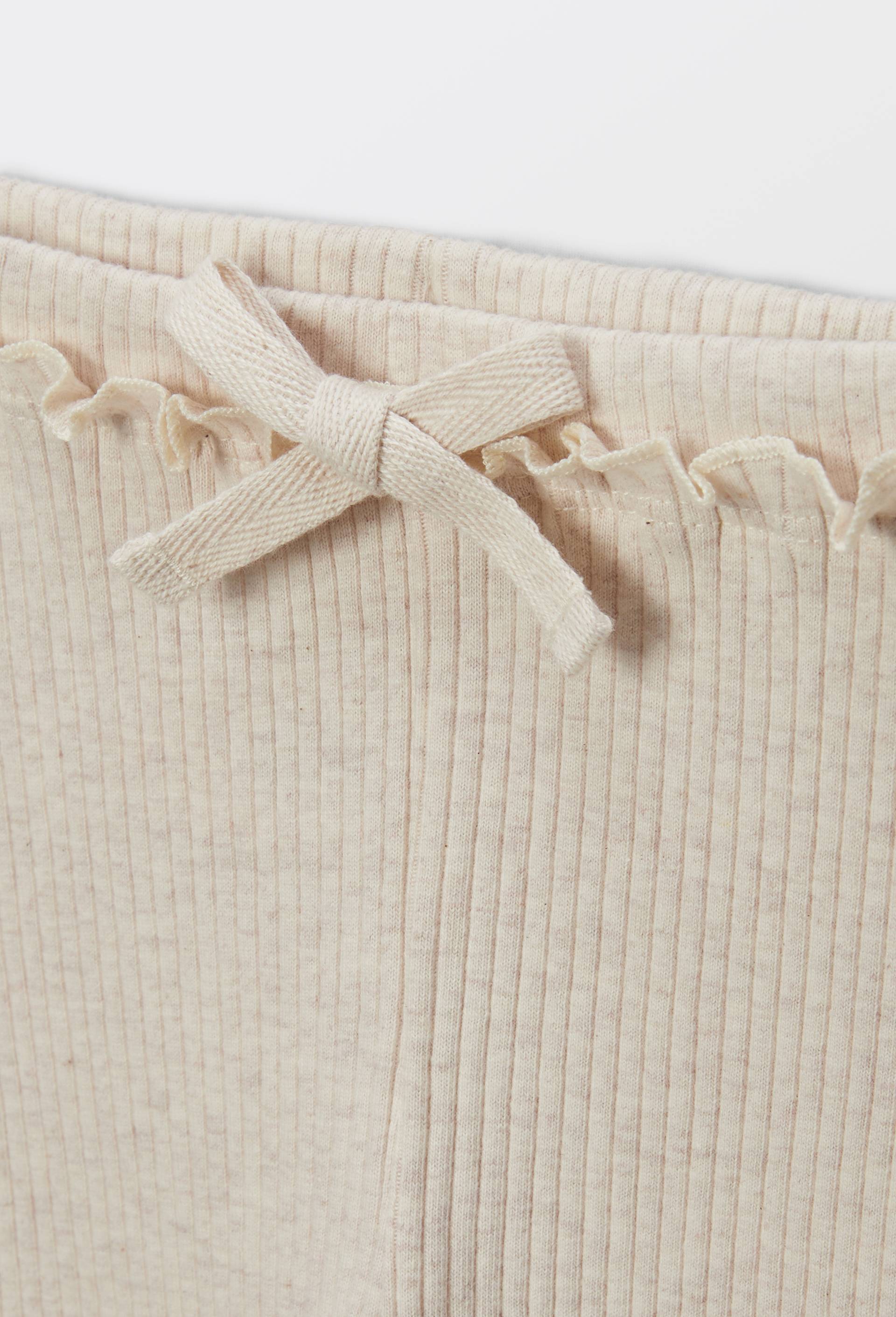 Legging c&ocirc;tel&eacute; uni en coton BIO GOTS, Beige, large image number 2.0