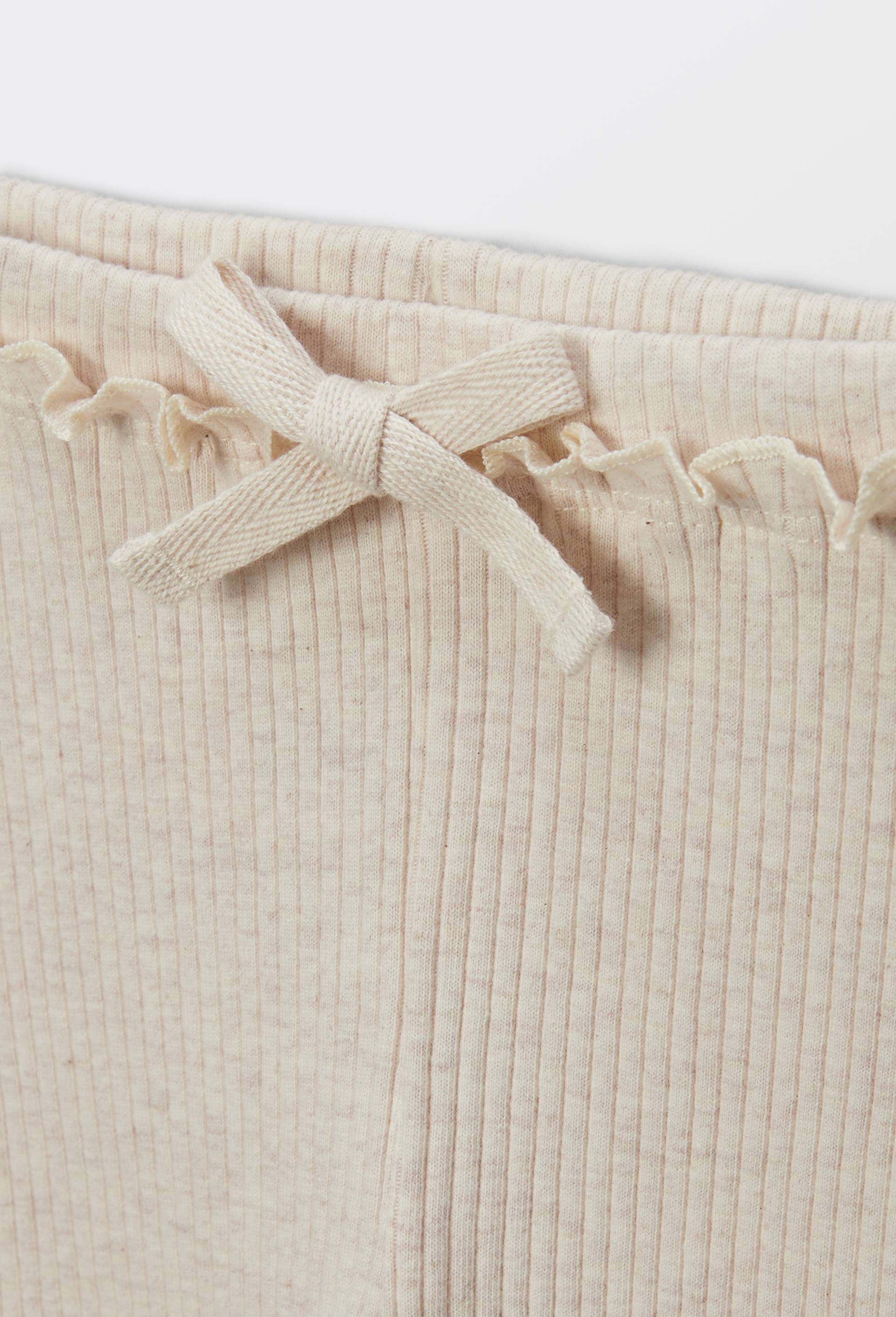 Legging c&ocirc;tel&eacute; uni en coton BIO GOTS, Beige, large image number 3.0