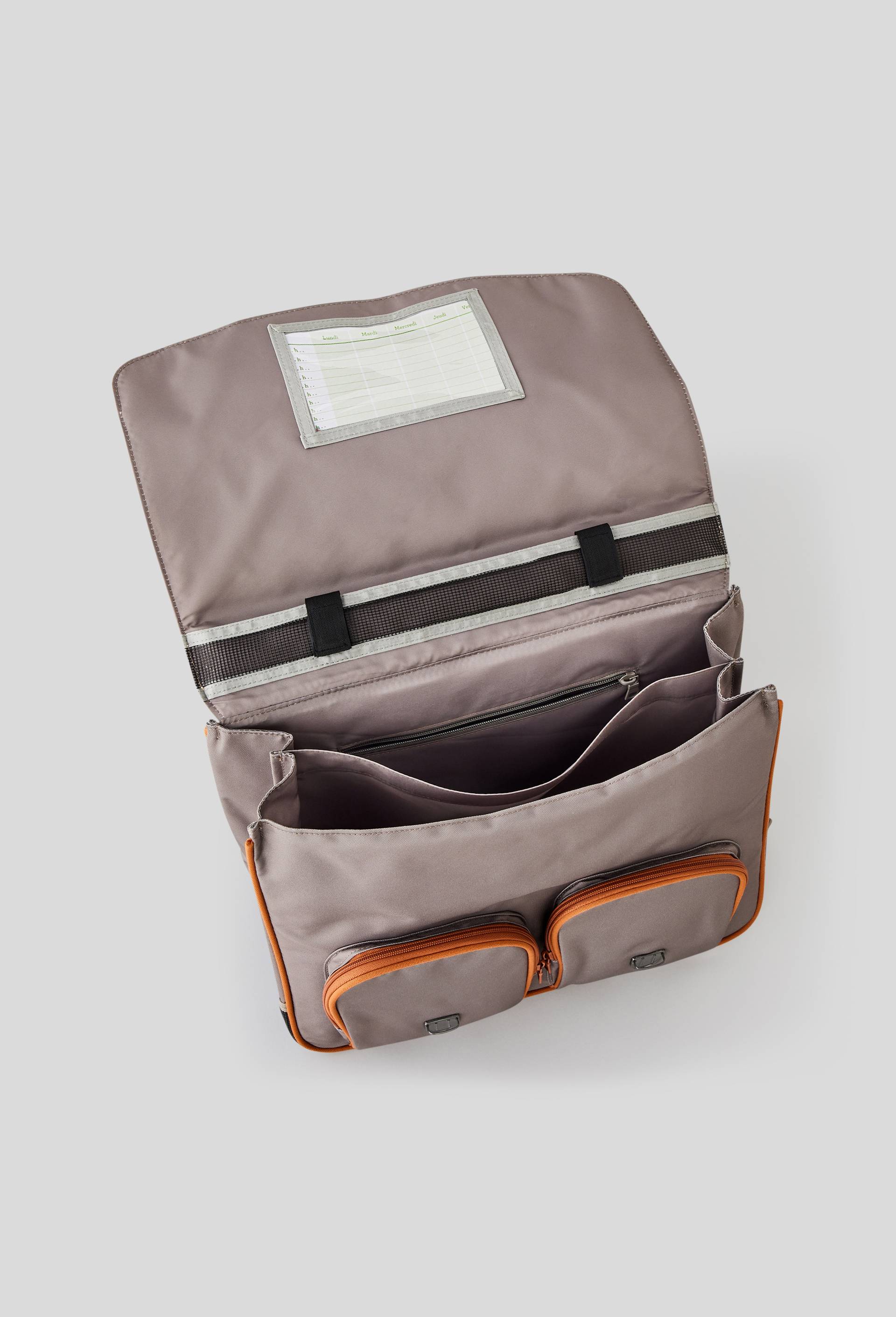 Cartable, 41 x 33 x 17 cm, polyester, Gris, large image number 1