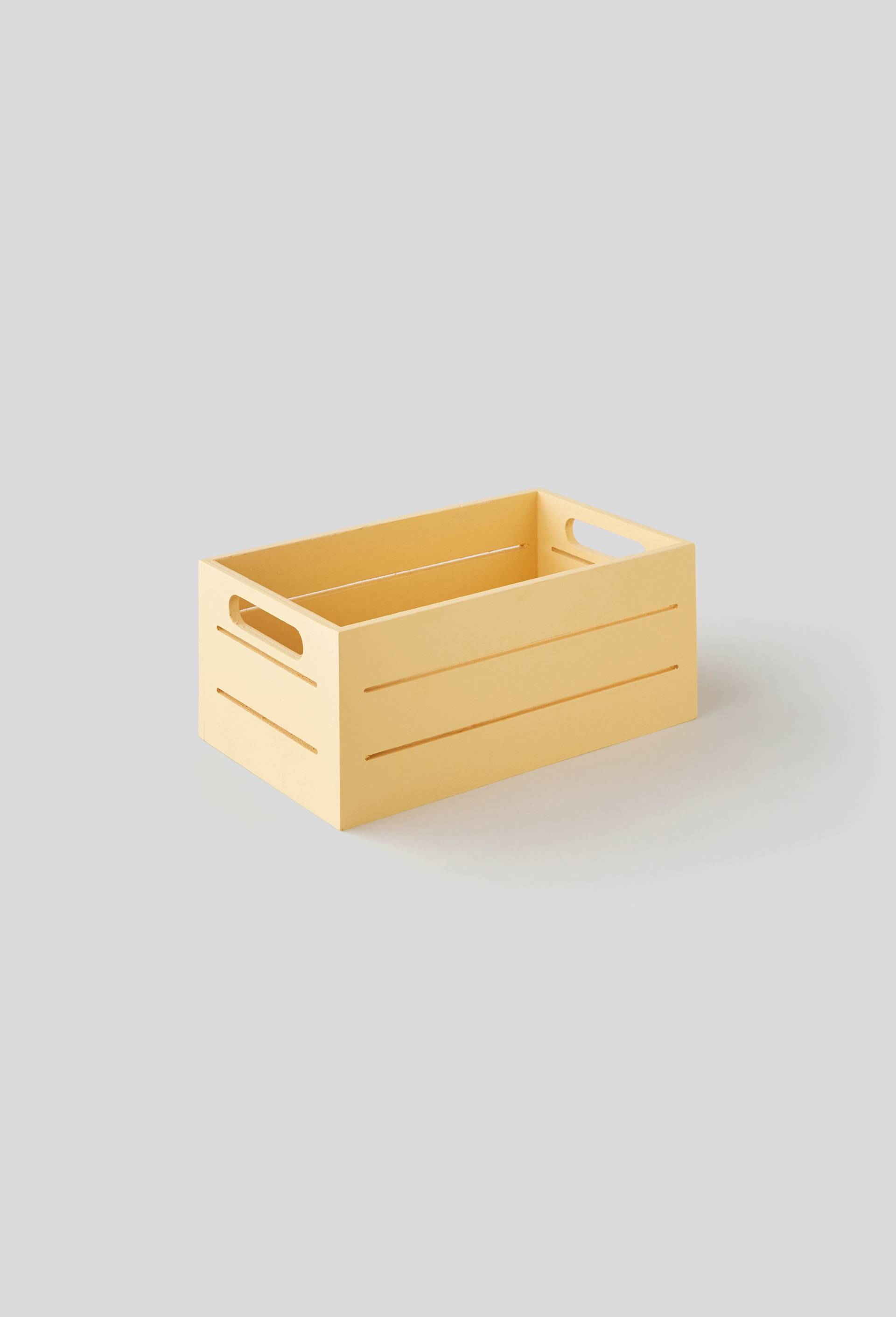 Cagette en bois taille L, Jaune, large image number 0.0