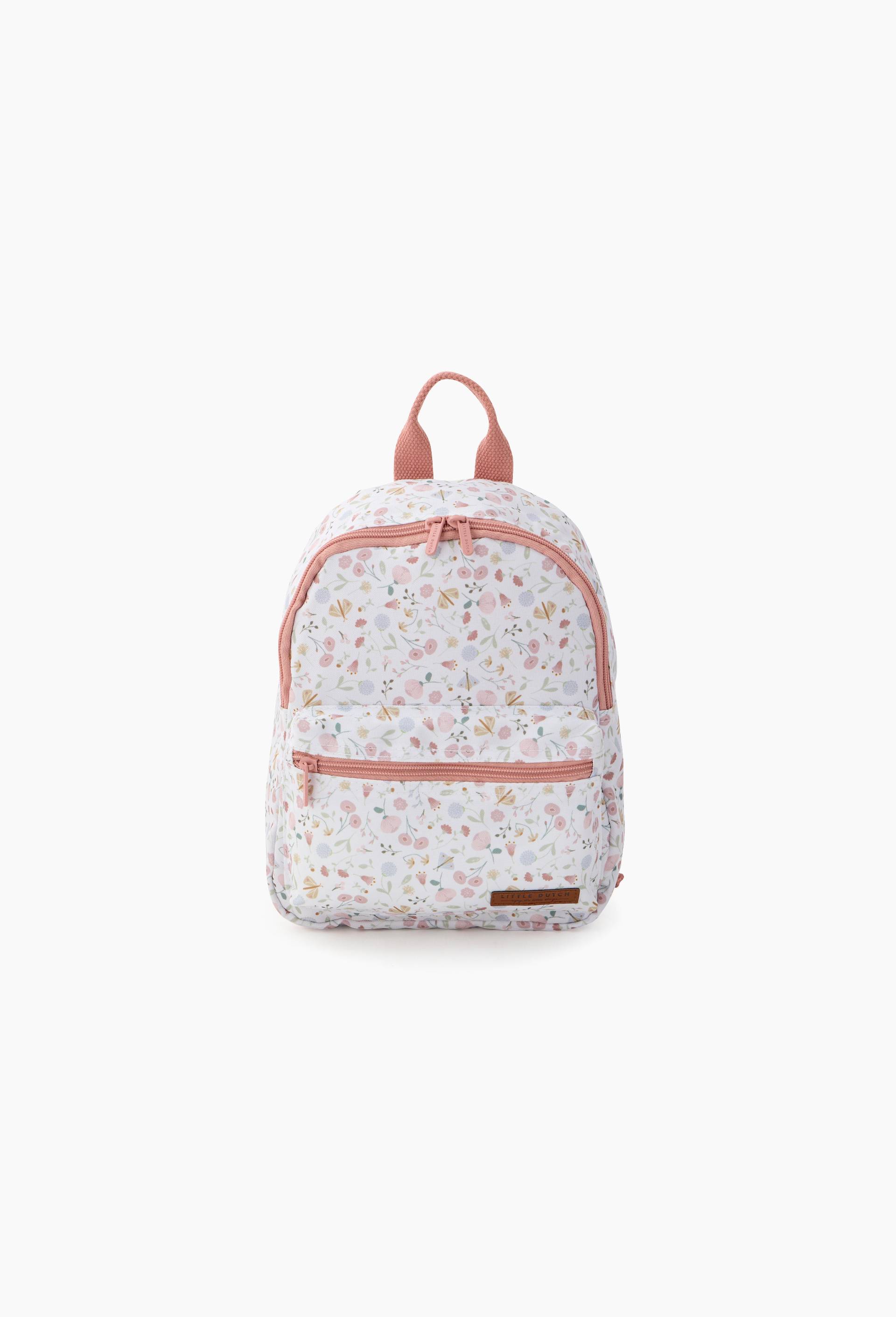 Mini sac &agrave; dos &agrave; fleurs, Blanc, large image number 0
