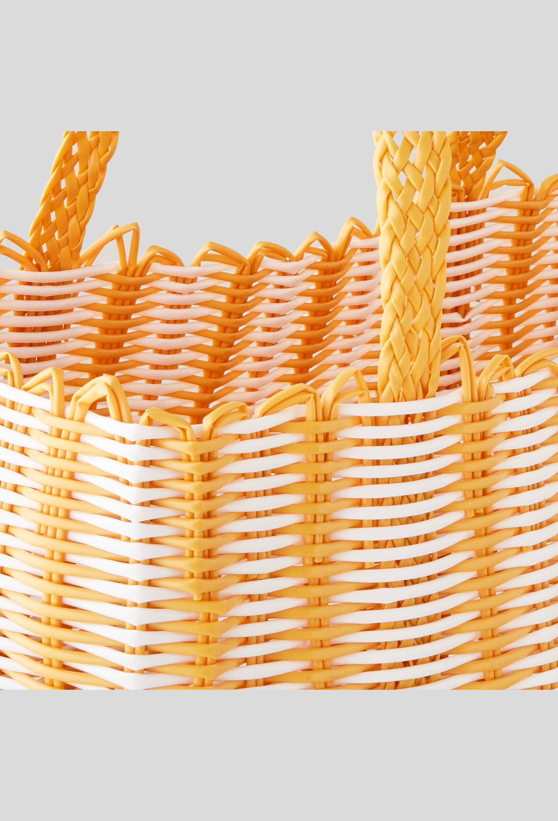 Panier tressé en plastique, 31 x 40 x 20 cm, Jaune, large image number 1.0