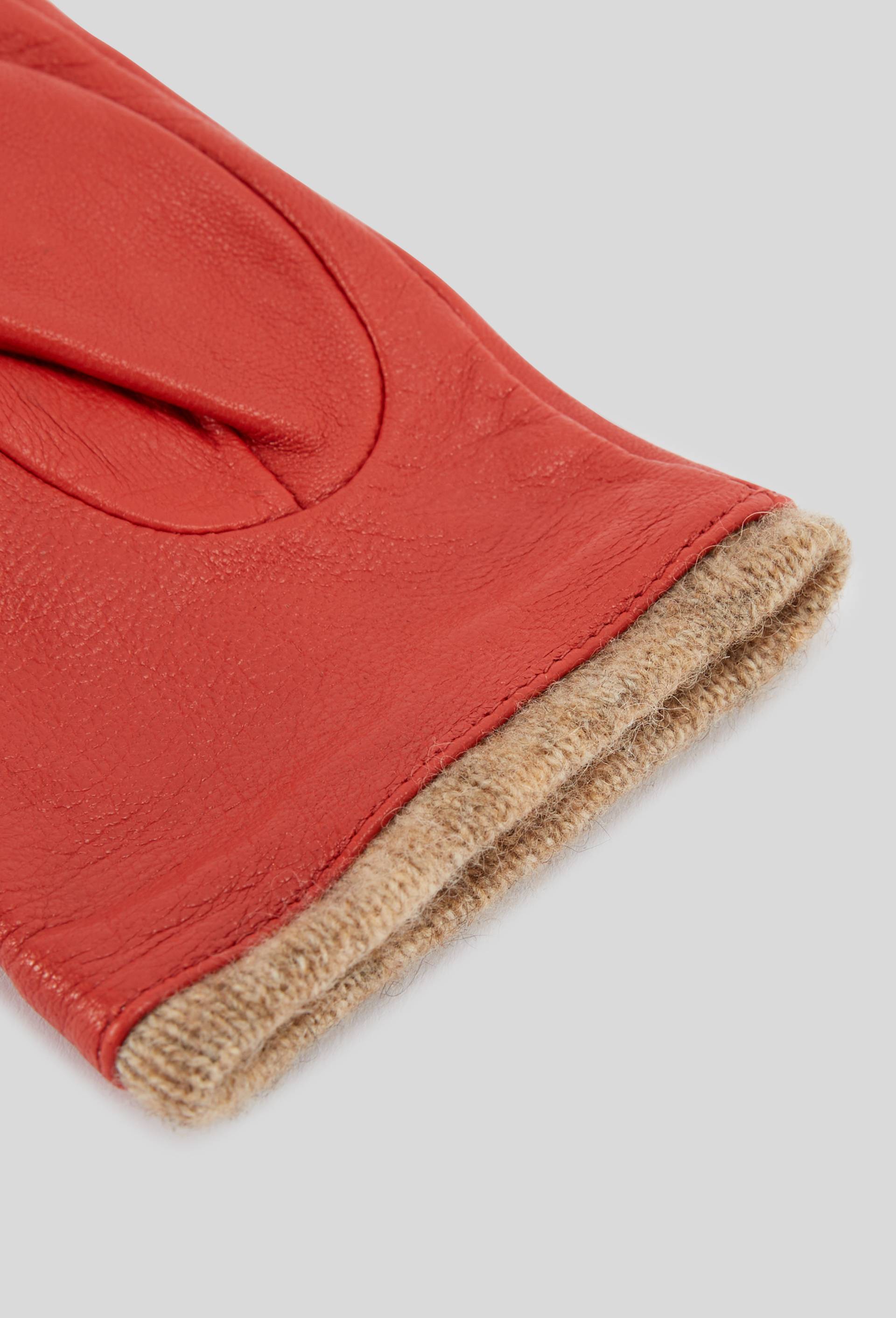 Gants tactiles en cuir, Rouge, large image number 1